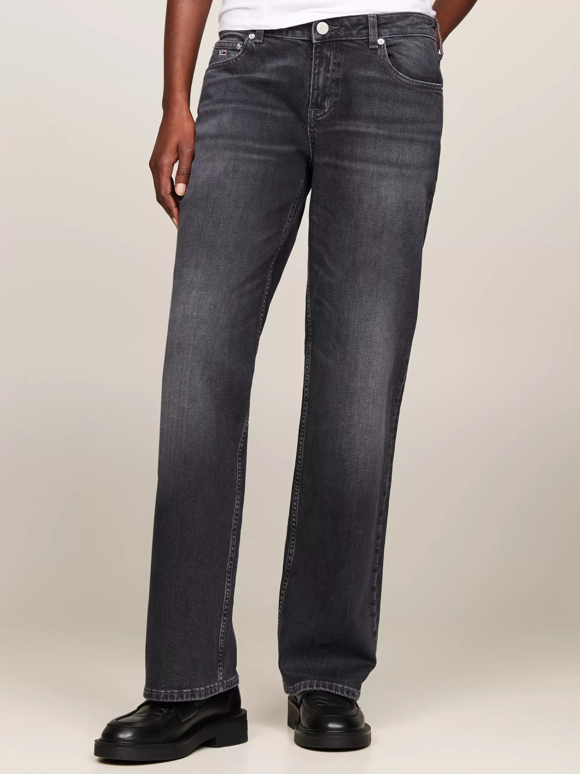 Jeans*Tommy Hilfiger Sophie Low Rise Straight Jeans Met Fading DENIM BLACK