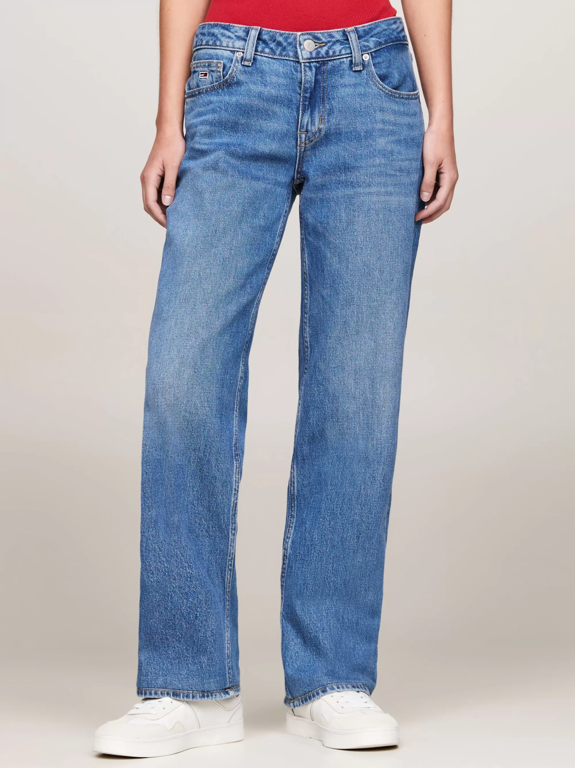 Jeans*Tommy Hilfiger Sophie Low Rise Straight Jeans Met Fading DENIM MEDIUM