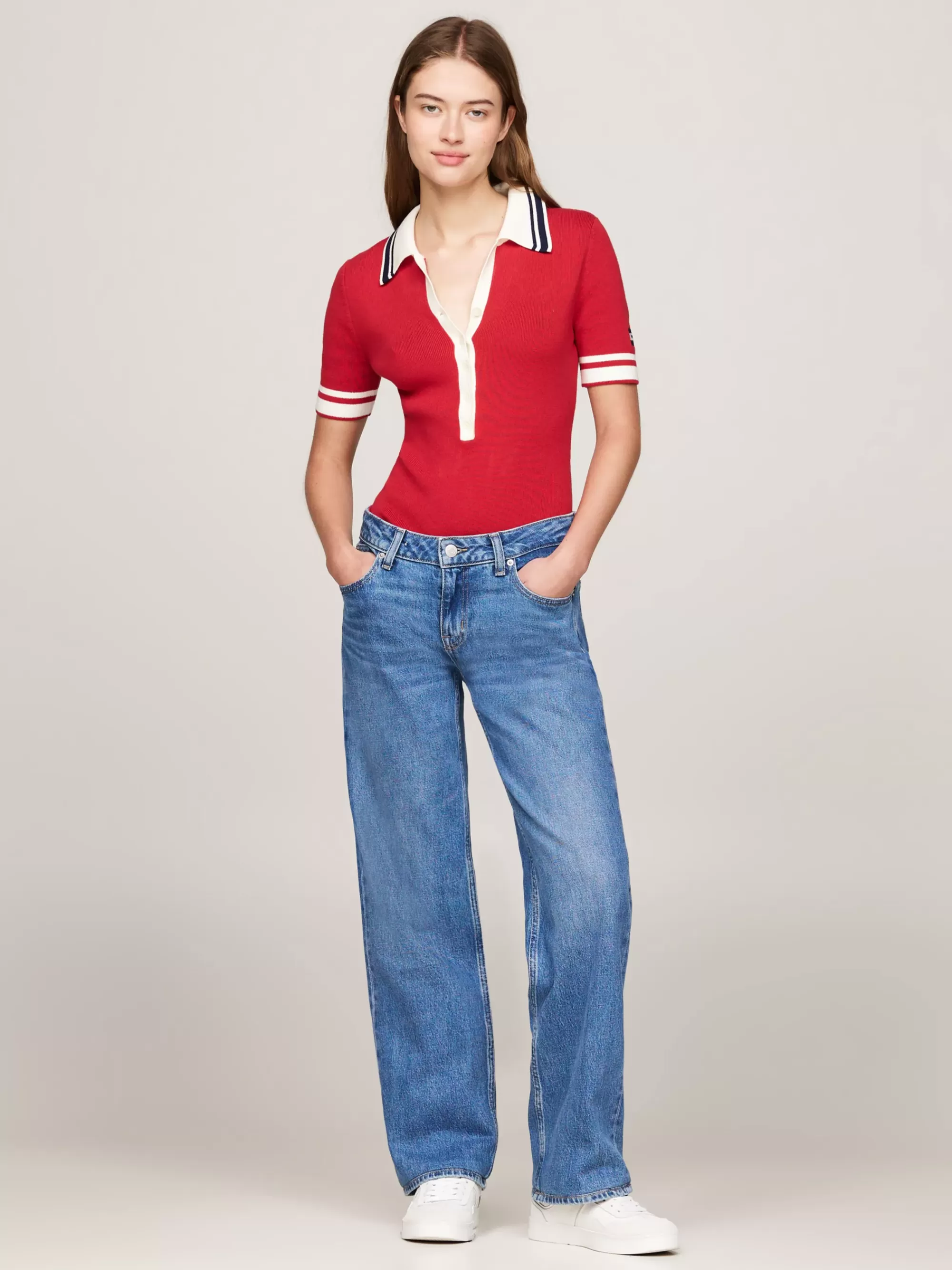 Jeans*Tommy Hilfiger Sophie Low Rise Straight Jeans Met Fading DENIM MEDIUM