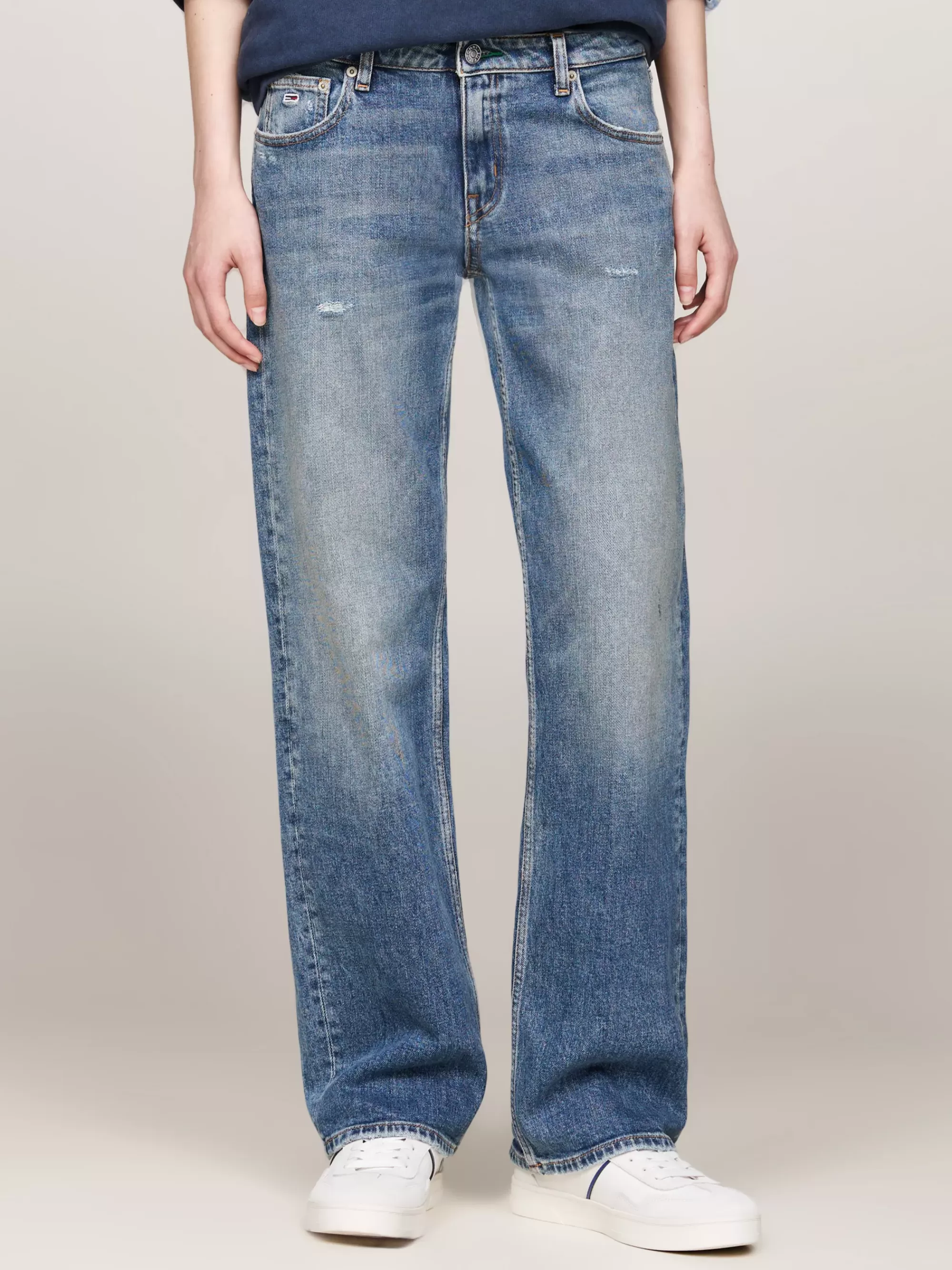 Jeans*Tommy Hilfiger Sophie Straight Low Rise Jeans Met Distressing DENIM MEDIUM