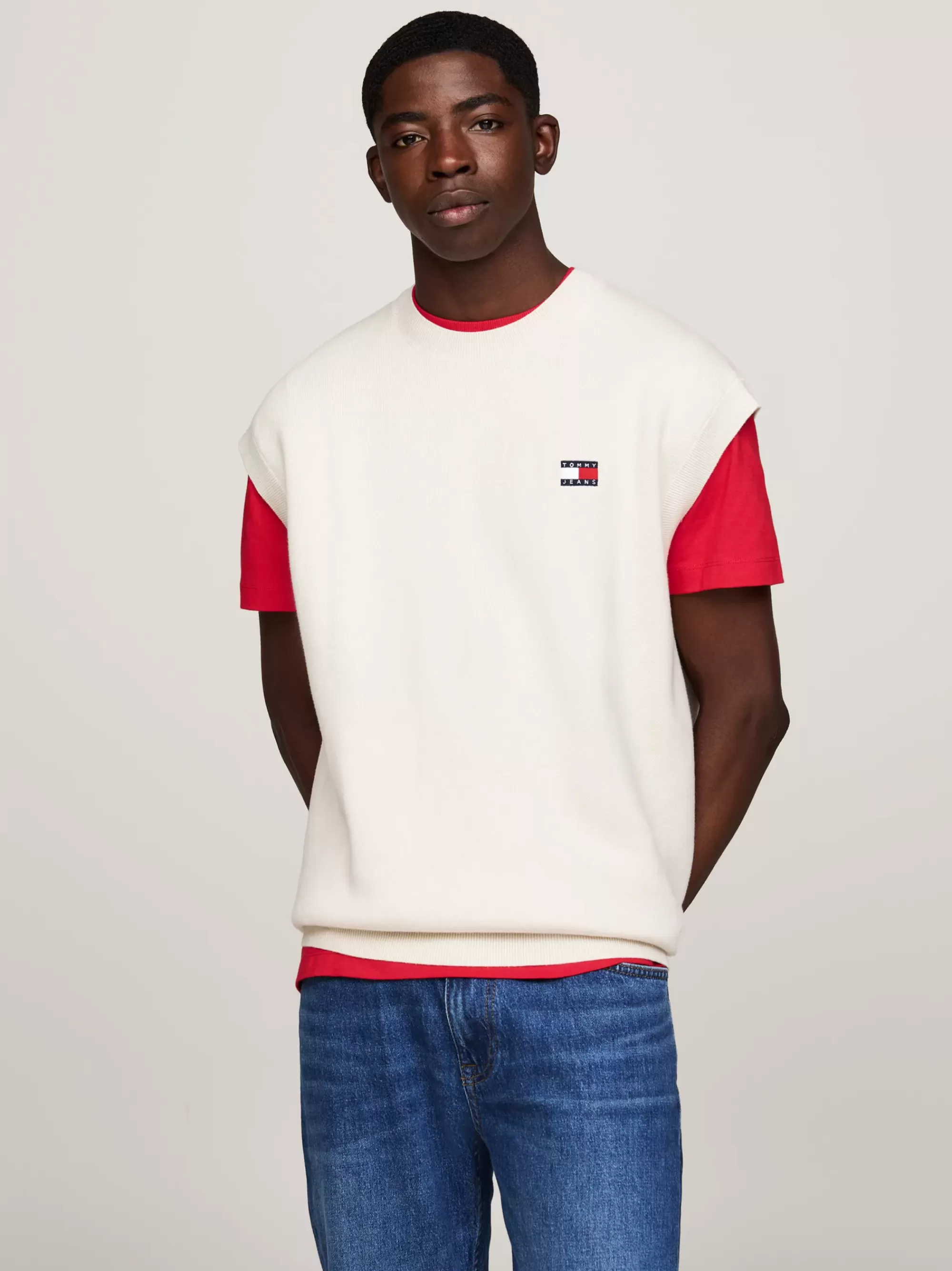 Truien Met Ronde Hals | Truien & Vesten*Tommy Hilfiger Spencer Met Tommy-badge NEWSPRINT
