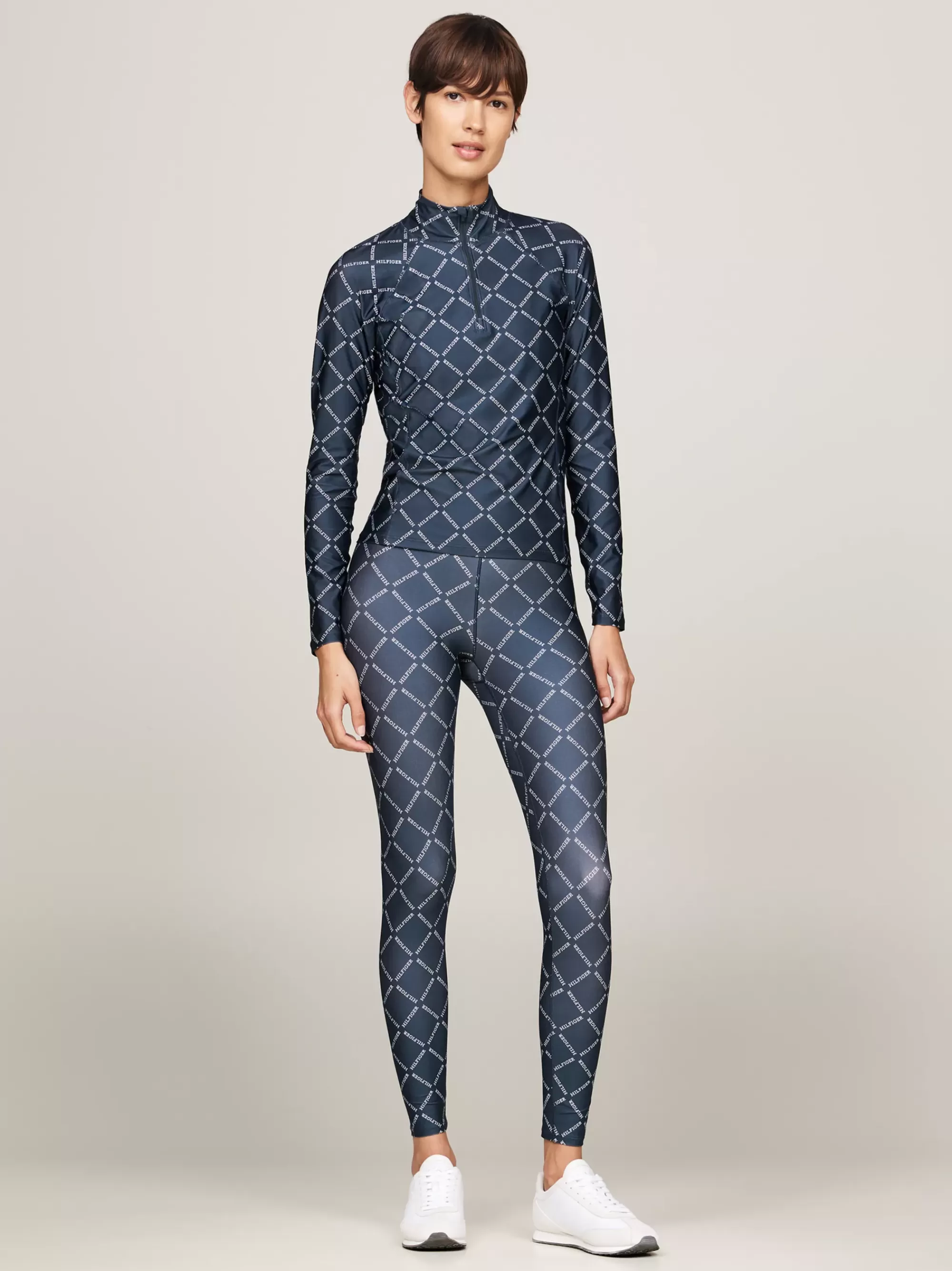 Tommy Hilfiger Sport | T-Shirts*Tommy Hilfiger Sport Slim Fit Longsleeve T-shirt Met Rits DIAMOND MONOTYPE/ MILITARY DENIM