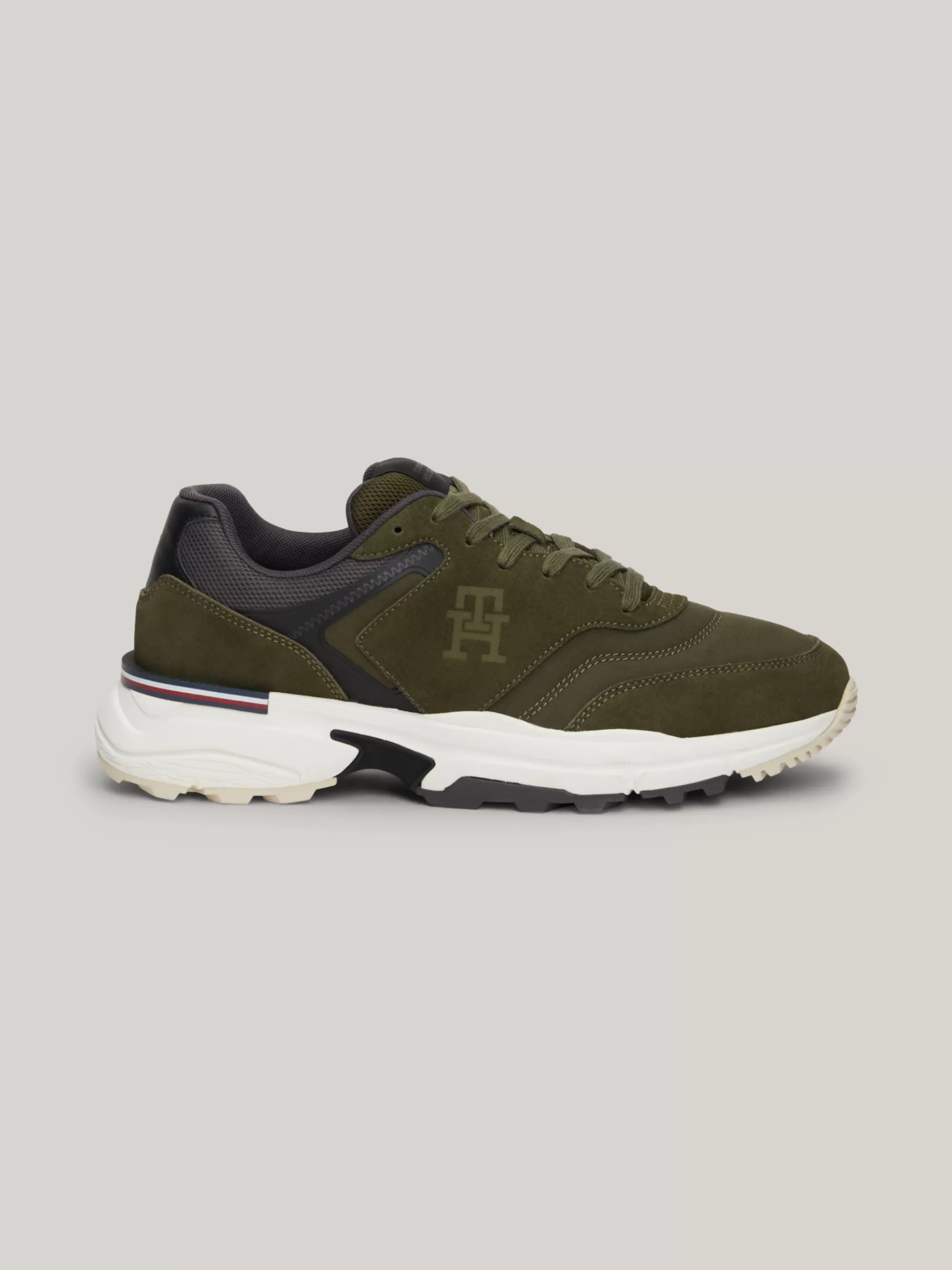 Sneakers*Tommy Hilfiger Sport TH Monogram Suède Hardloopsneaker UTILITY OLIVE