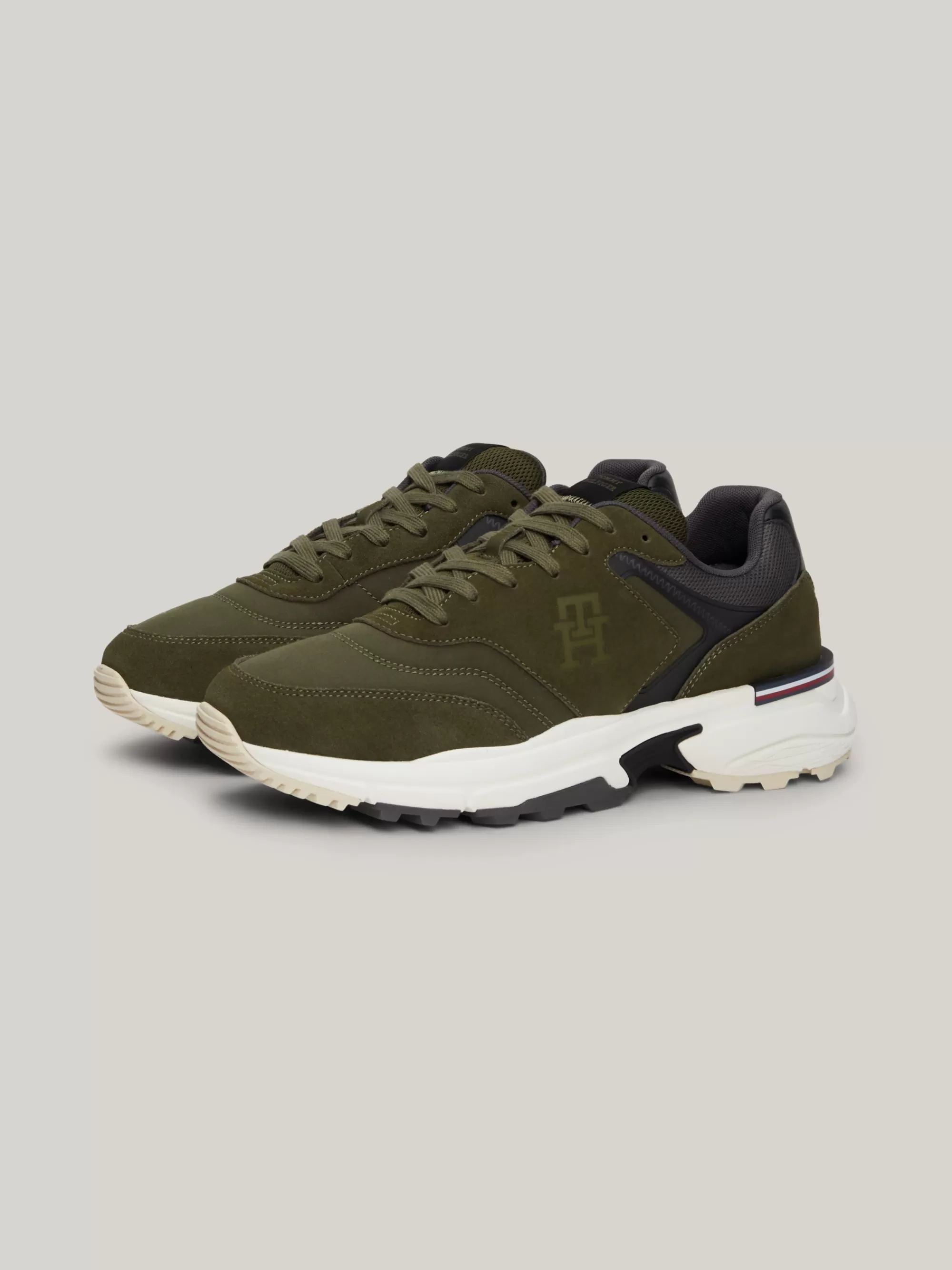 Sneakers*Tommy Hilfiger Sport TH Monogram Suède Hardloopsneaker UTILITY OLIVE