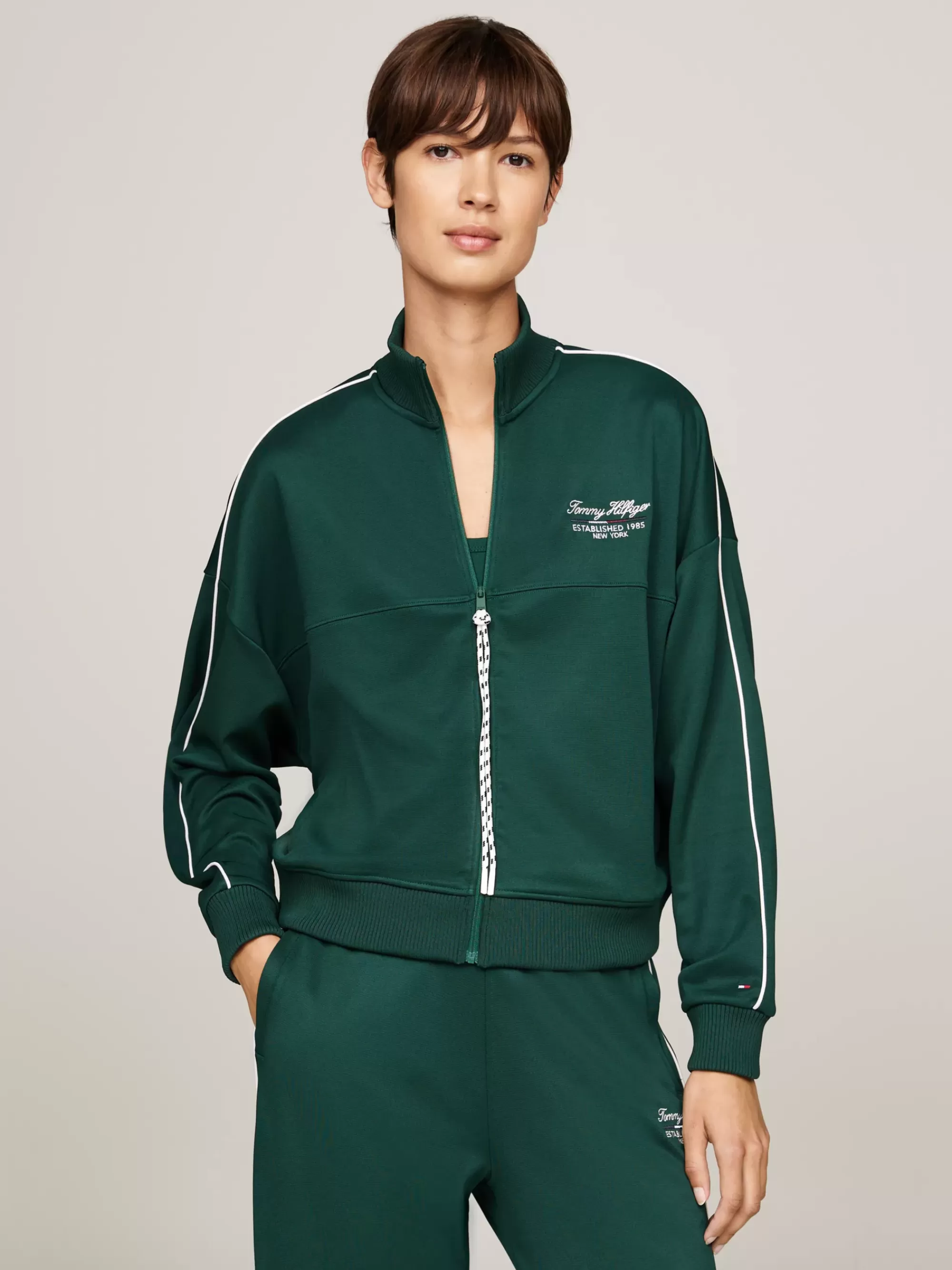 Tommy Hilfiger Sport | Sweatshirts & Hoodies*Tommy Hilfiger Sports Relaxed Fit Sweatshirt Met Rits ORNAMENTAL GREEN