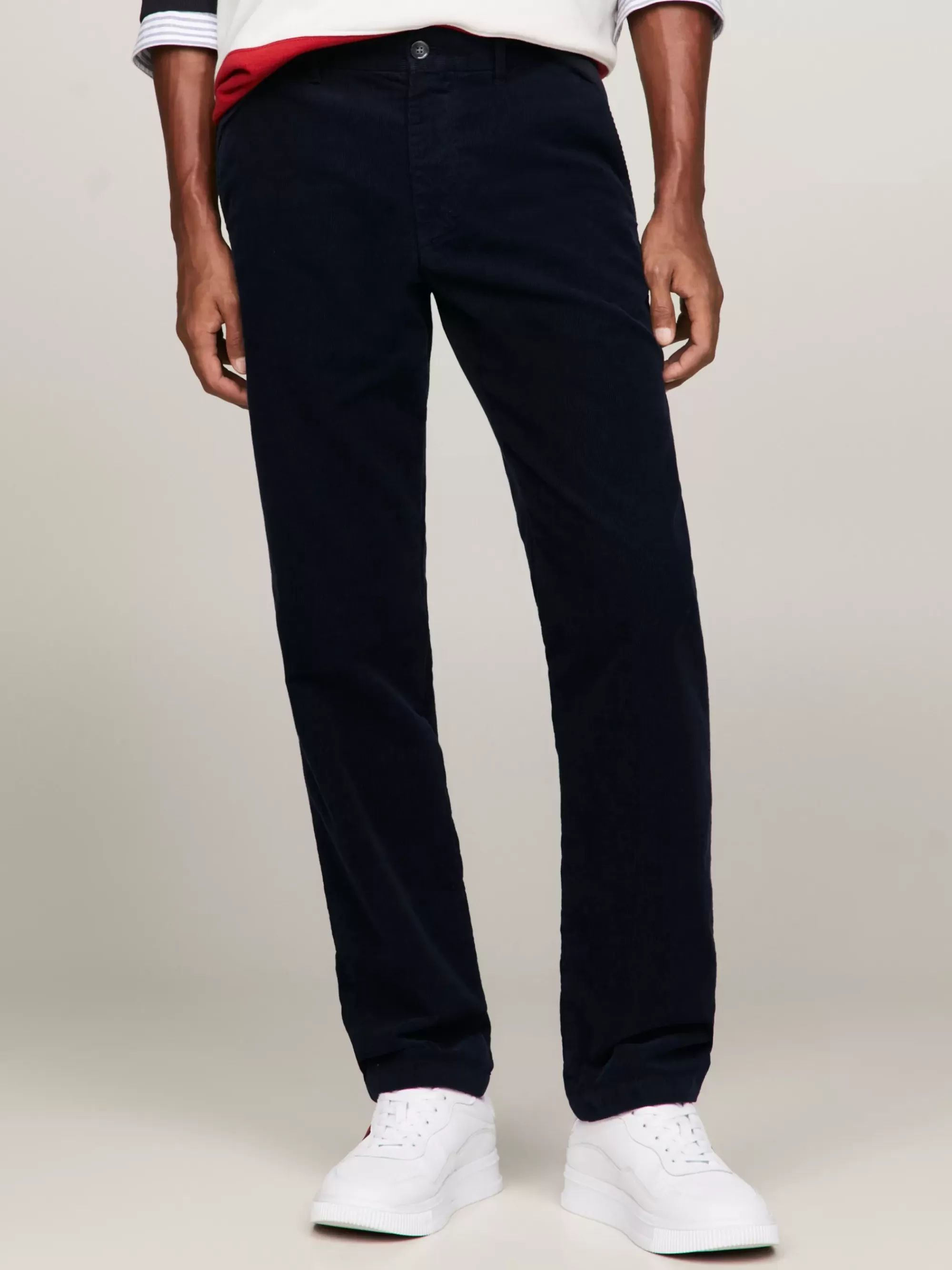Broeken*Tommy Hilfiger Straight Chino Van Stretchcorduroy DESERT SKY
