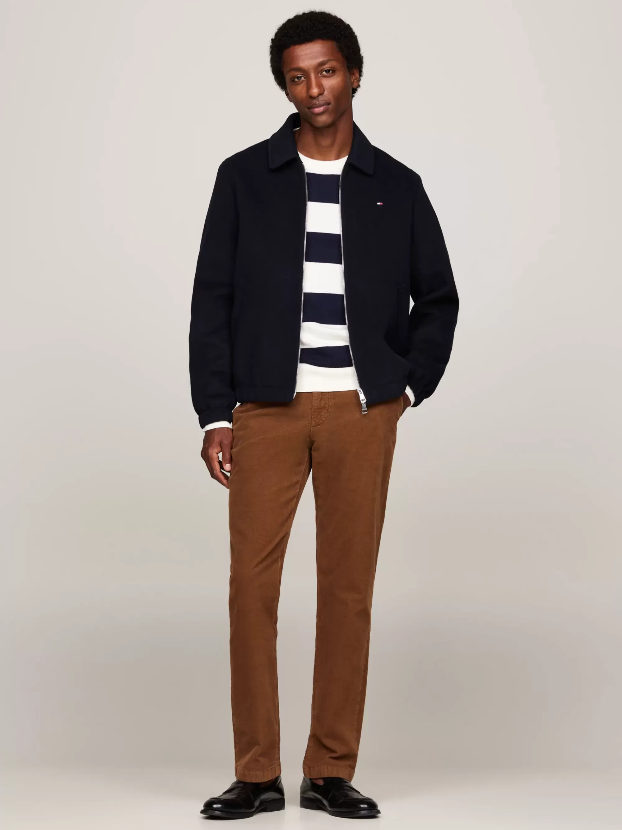 Broeken*Tommy Hilfiger Straight Chino Van Stretchcorduroy HIGHLAND KHAKI