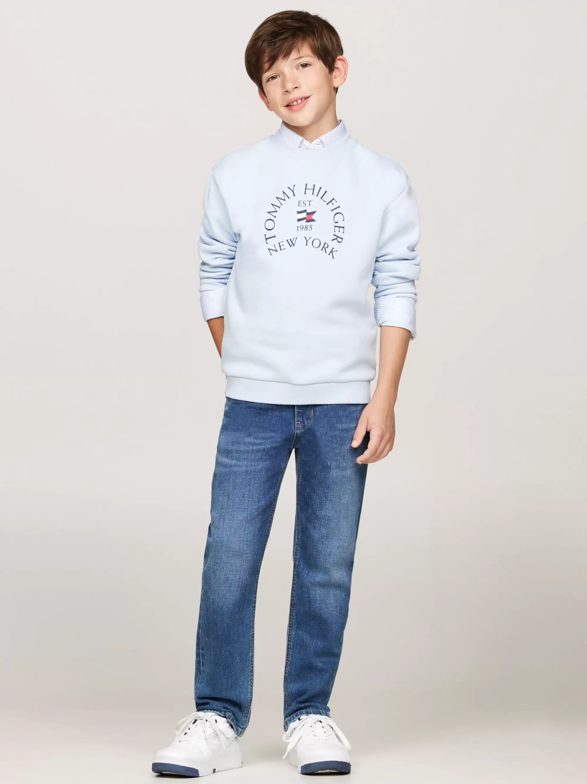 Jeans*Tommy Hilfiger Straight Leg Skaterjeans Met Distressing STREAKYBLUE
