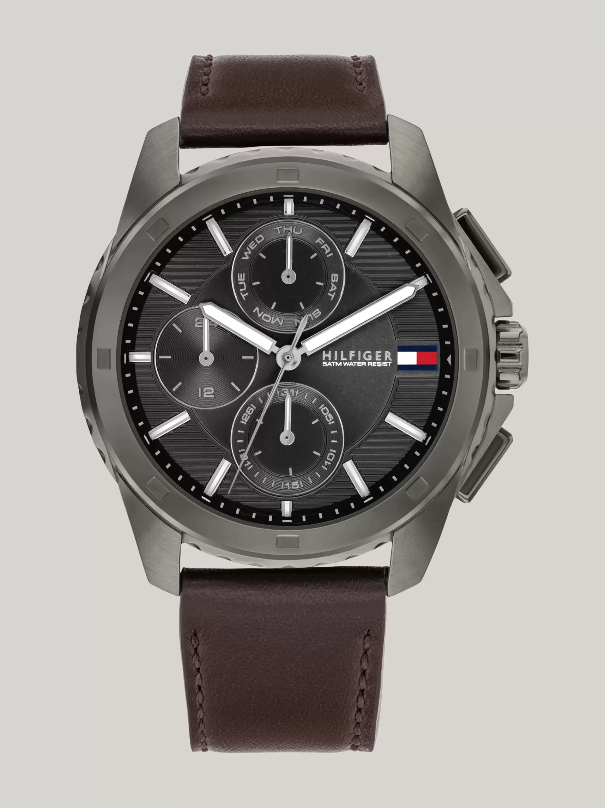 Horloges*Tommy Hilfiger Subdial-horloge Met Donkergrijze Wijzerplaat BROWN