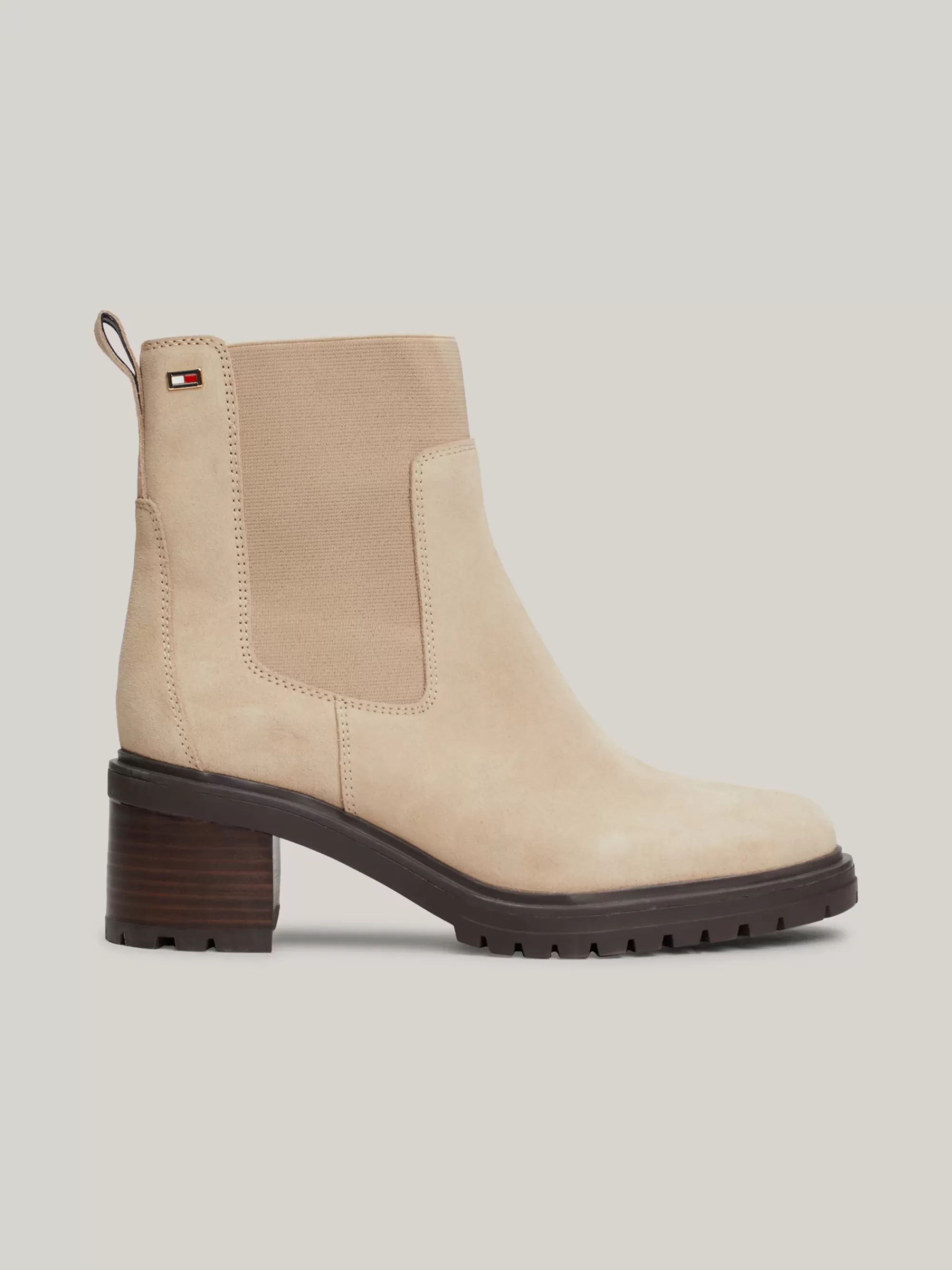 Chelsea Boots | Laarzen & Enkellaarzen*Tommy Hilfiger Suède Chelsea Boot Met Blokhak BEIGE