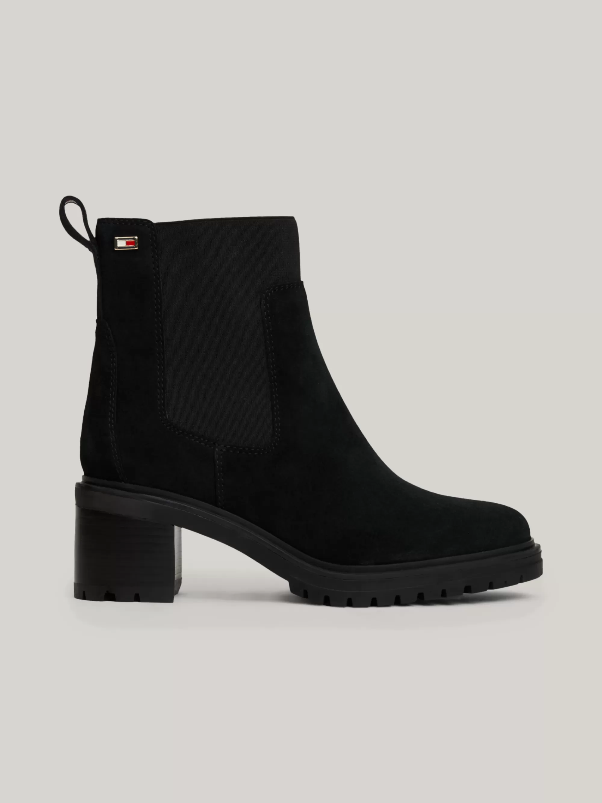 Chelsea Boots | Laarzen & Enkellaarzen*Tommy Hilfiger Suède Chelsea Boot Met Blokhak BLACK