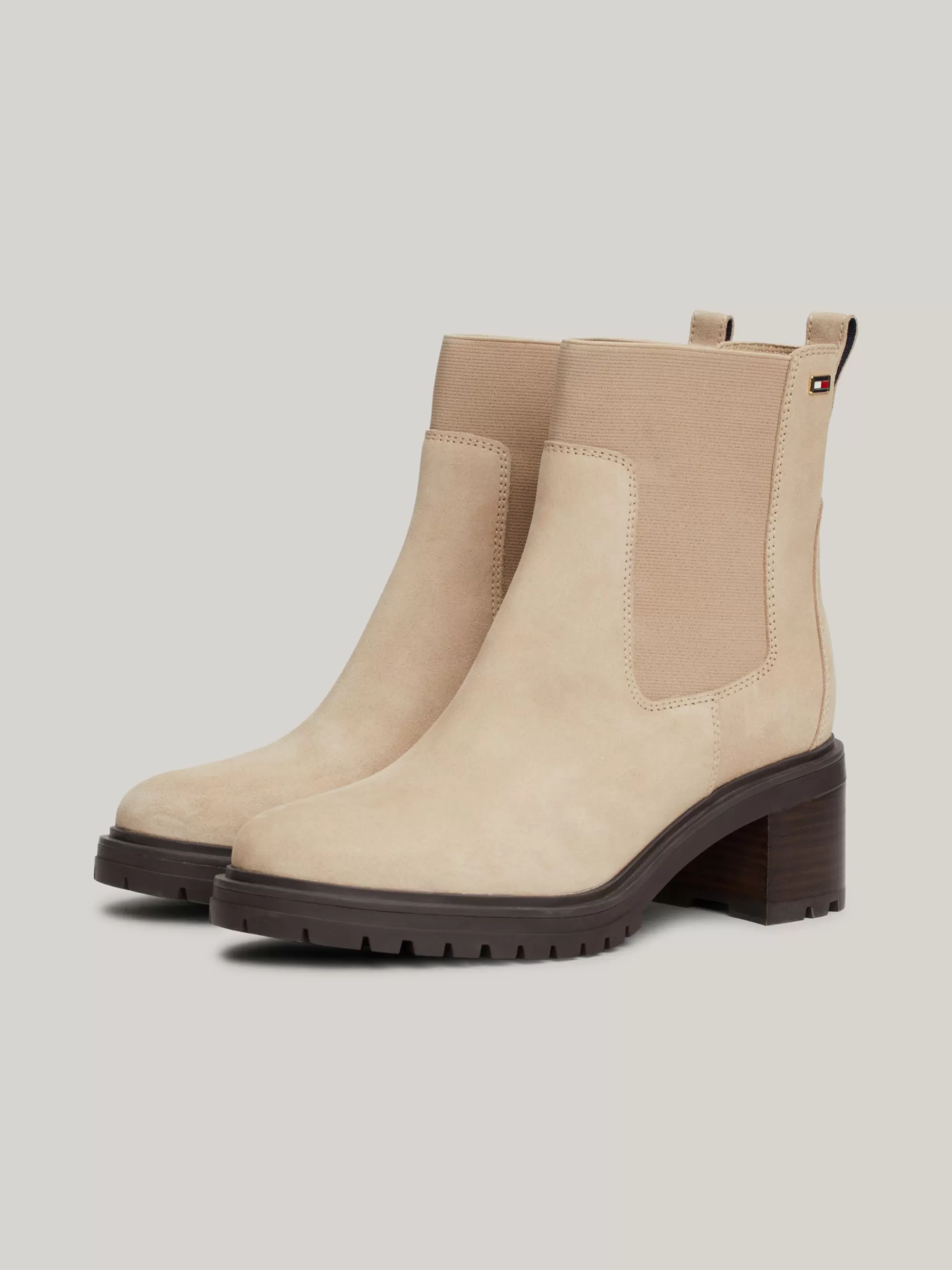 Chelsea Boots | Laarzen & Enkellaarzen*Tommy Hilfiger Suède Chelsea Boot Met Blokhak BEIGE