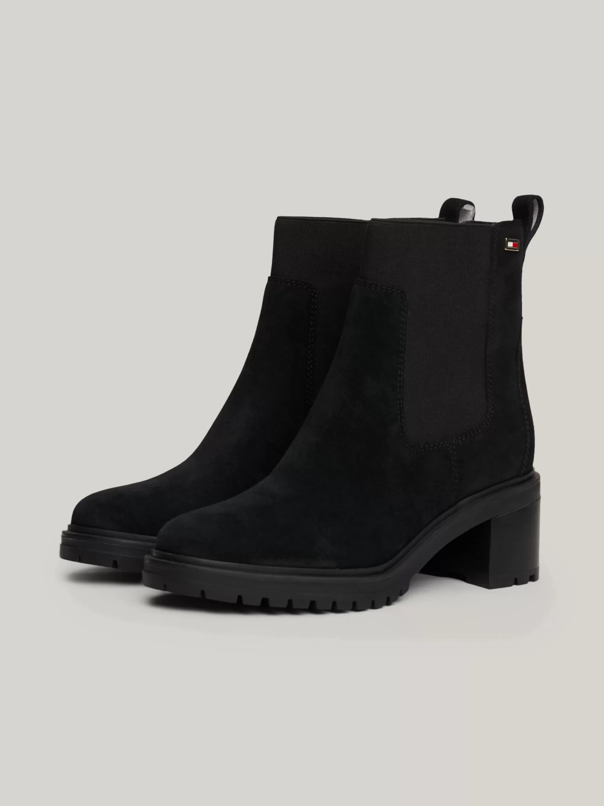Chelsea Boots | Laarzen & Enkellaarzen*Tommy Hilfiger Suède Chelsea Boot Met Blokhak BLACK