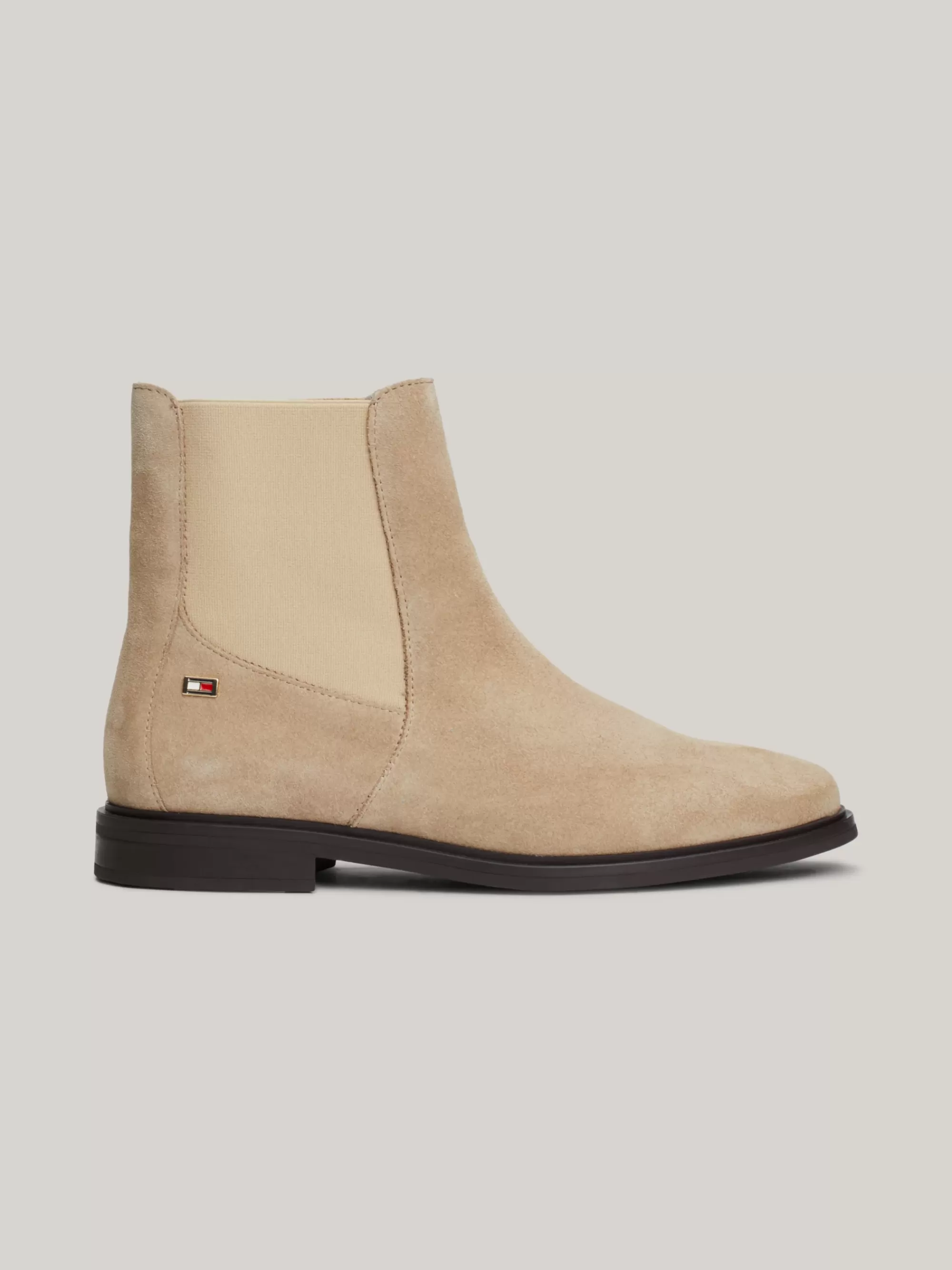 Chelsea Boots | Laarzen & Enkellaarzen*Tommy Hilfiger Suède Chelsea Boot Met Geëmailleerde Vlag BEIGE