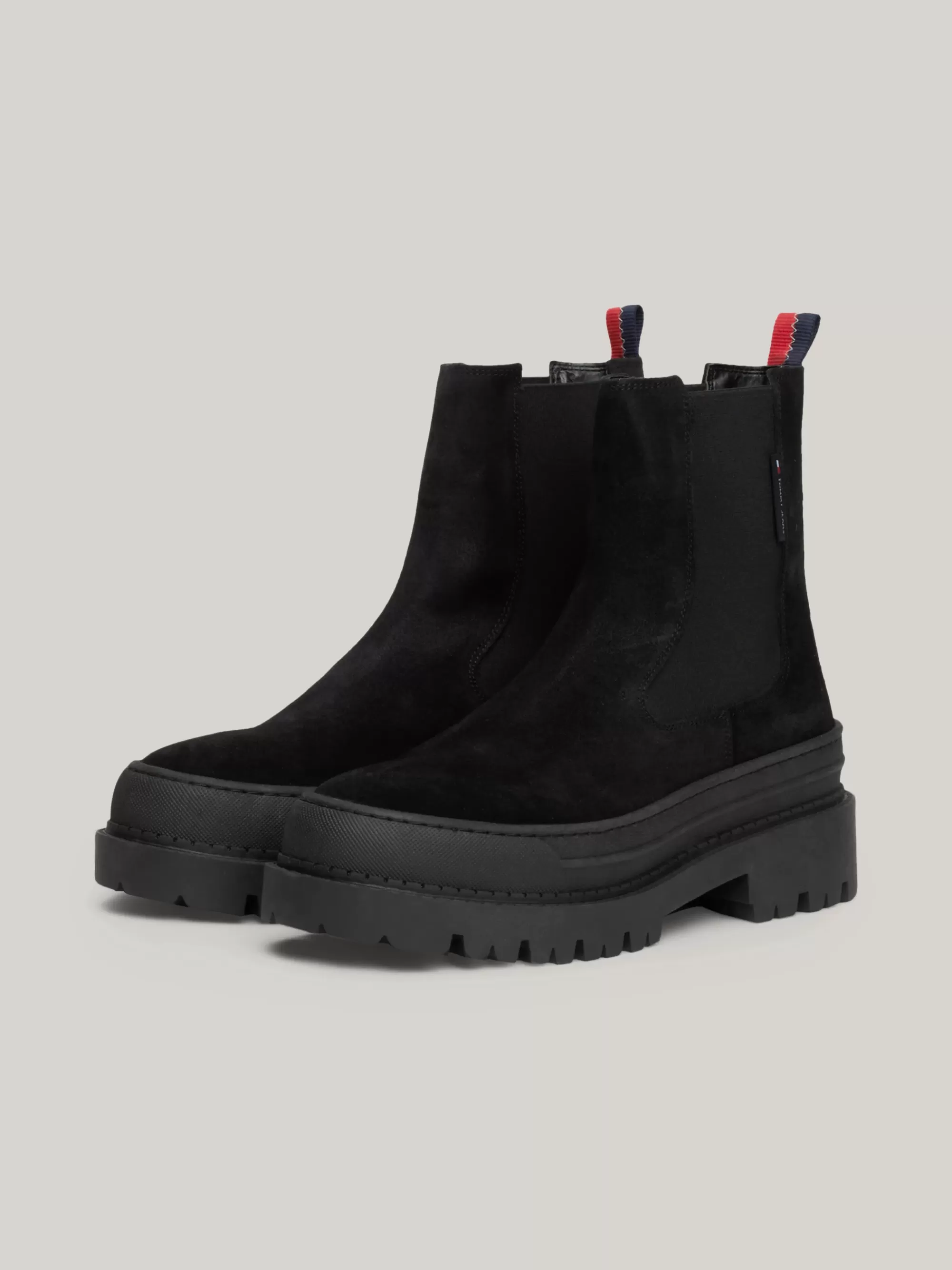 Chelsea Boots | Laarzen & Enkellaarzen*Tommy Hilfiger Suède Chelsea Boot Met Profielzool BLACK