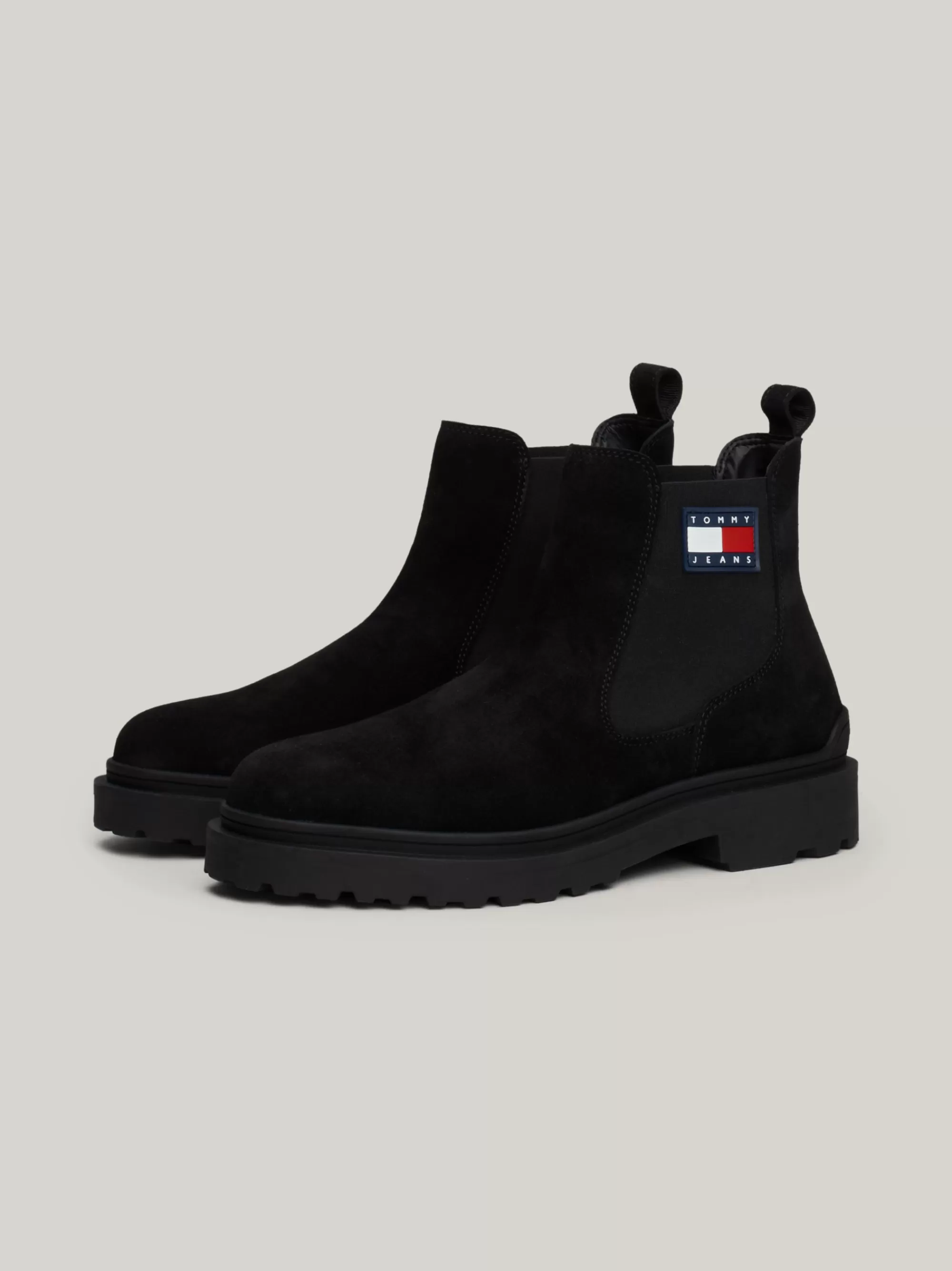 Chelsea Boots | Laarzen*Tommy Hilfiger Suède Chelsea Boot Met Profielzool En Logo BLACK
