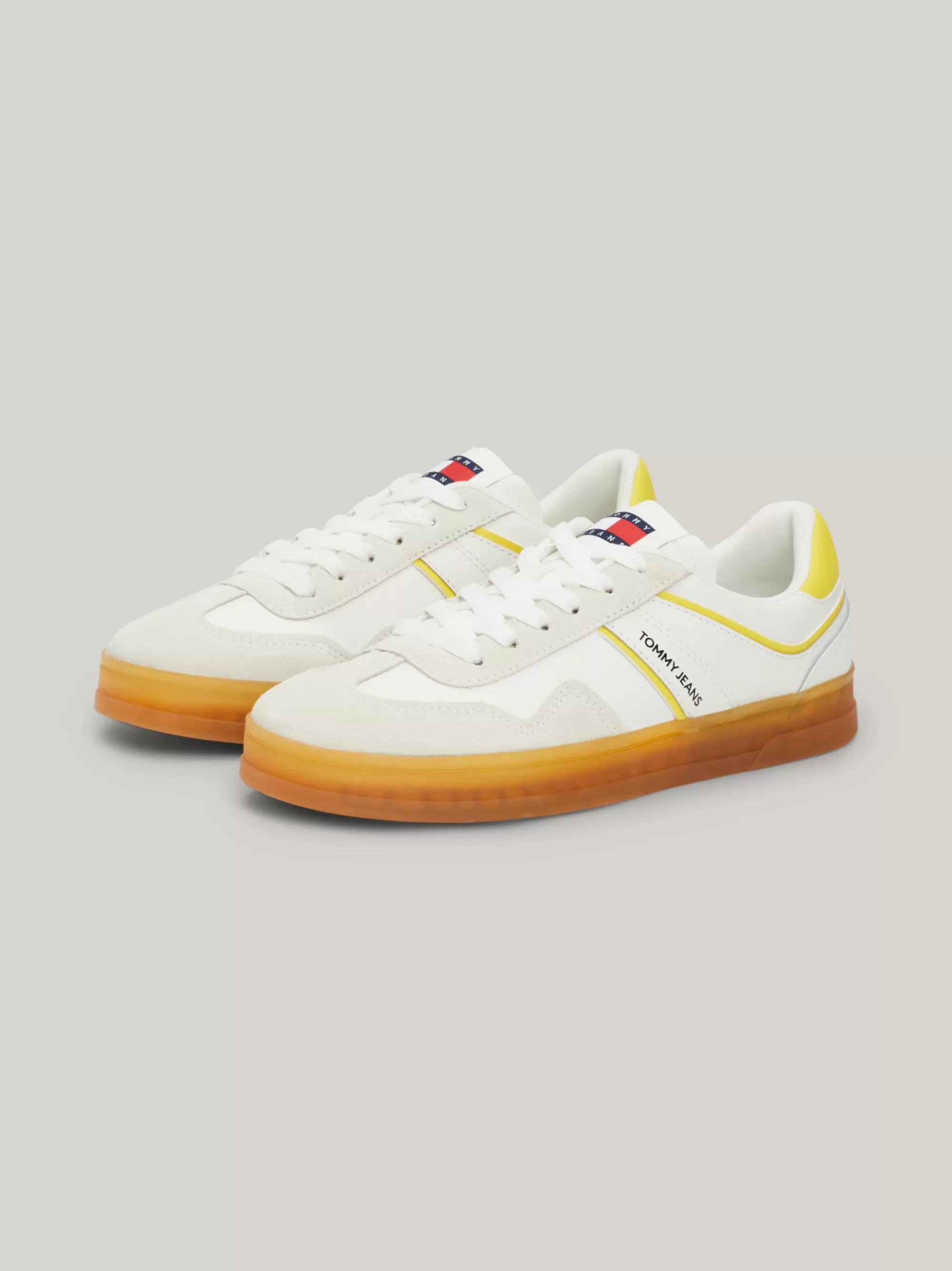 Sneakers*Tommy Hilfiger Suède Court Sneaker Met Gemengde Texturen EUREKA YELLOW
