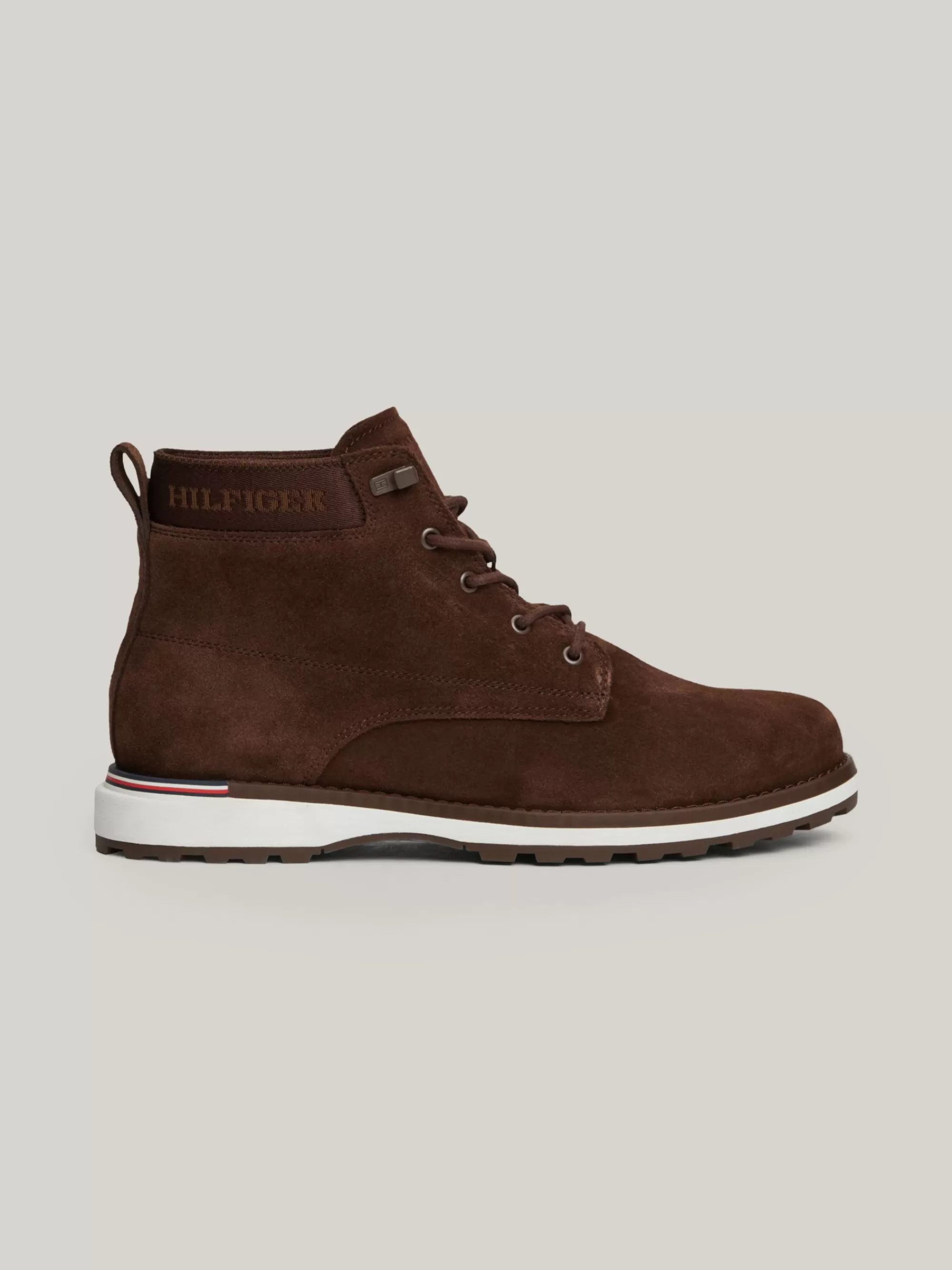 Veterboots | Laarzen*Tommy Hilfiger Suède Enkellaars Met Logo COCOA