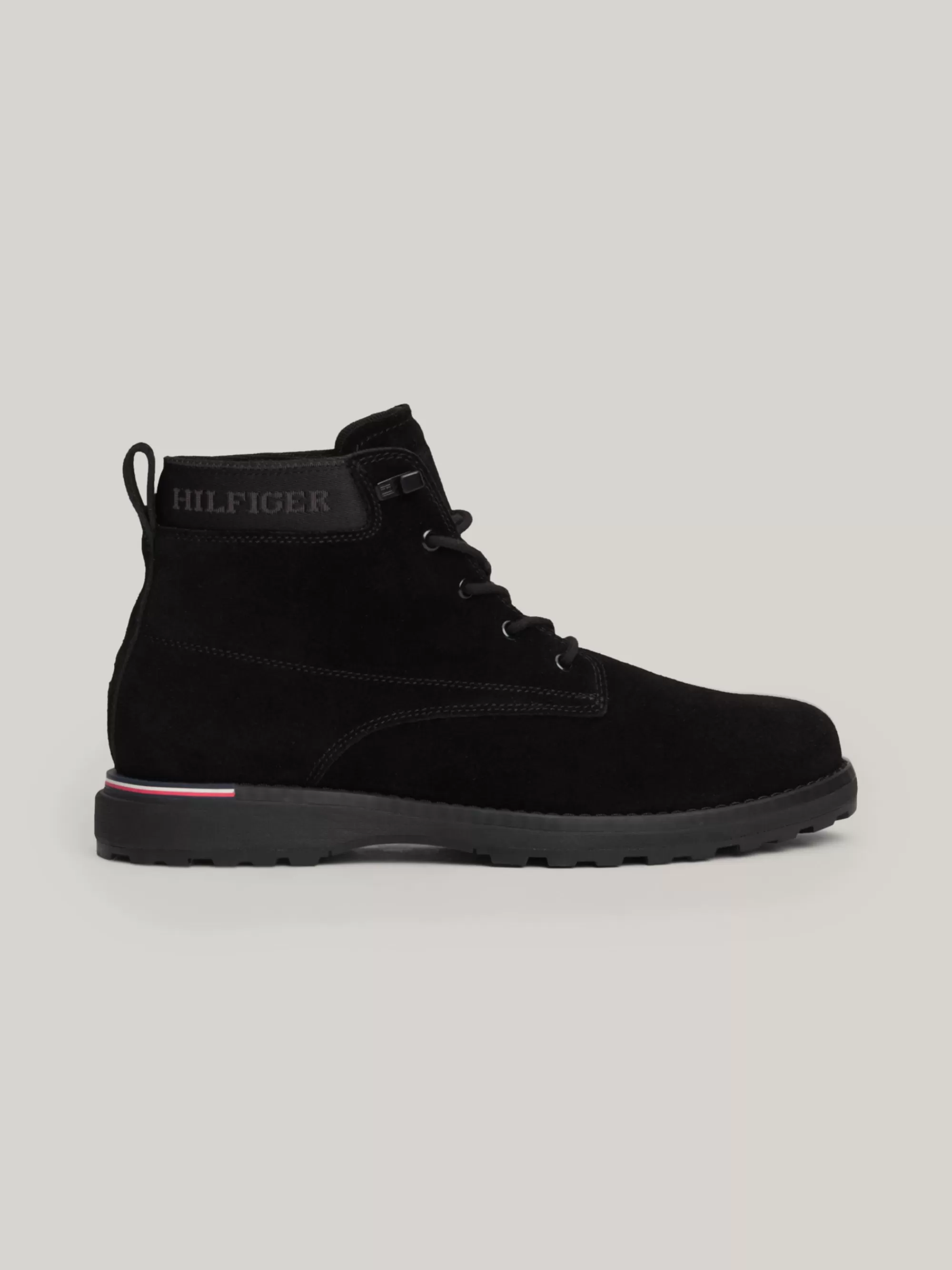 Veterboots | Laarzen*Tommy Hilfiger Suède Enkellaars Met Logo BLACK