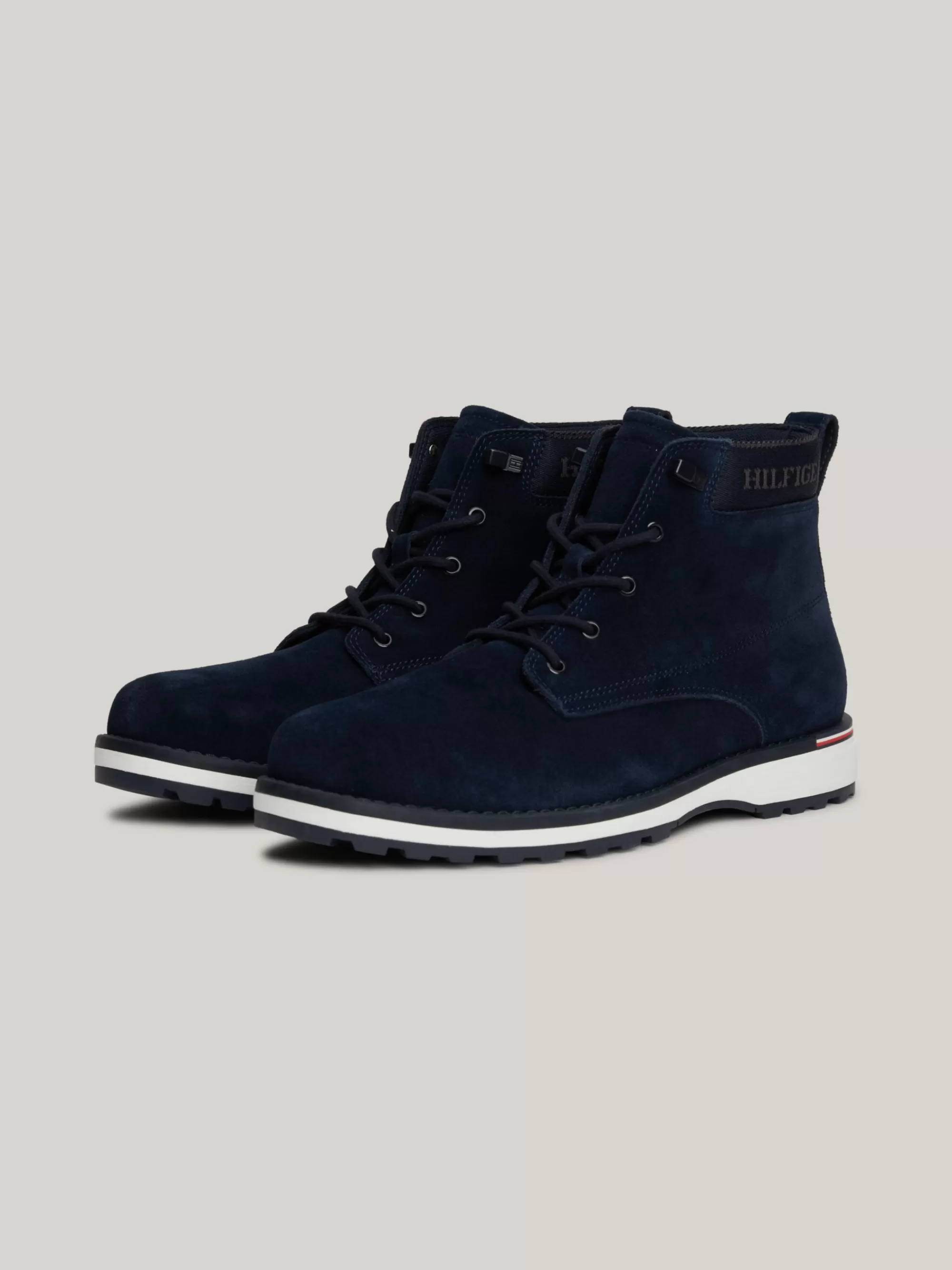 Veterboots | Laarzen*Tommy Hilfiger Suède Enkellaars Met Logo DESERT SKY