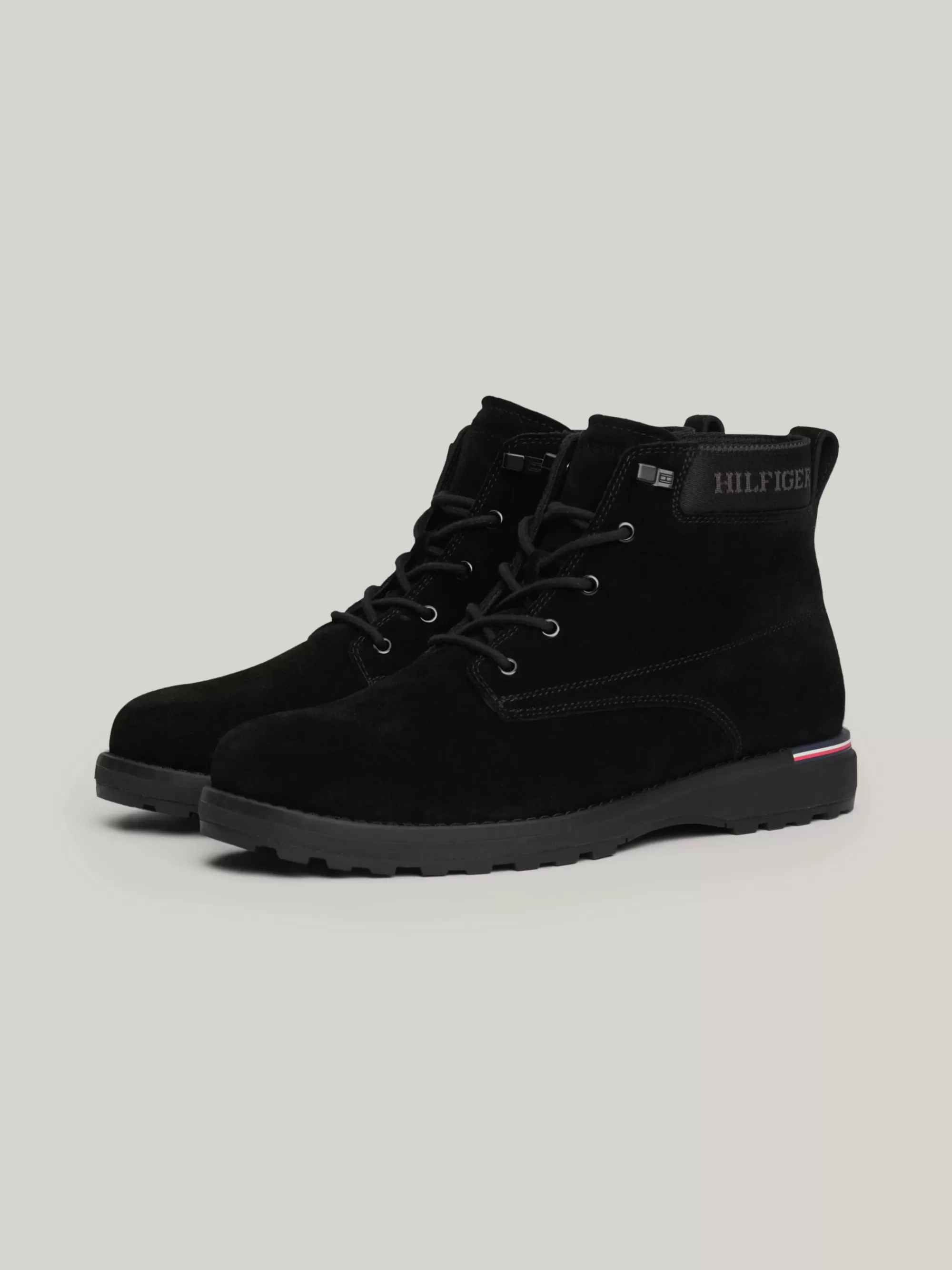 Veterboots | Laarzen*Tommy Hilfiger Suède Enkellaars Met Logo BLACK