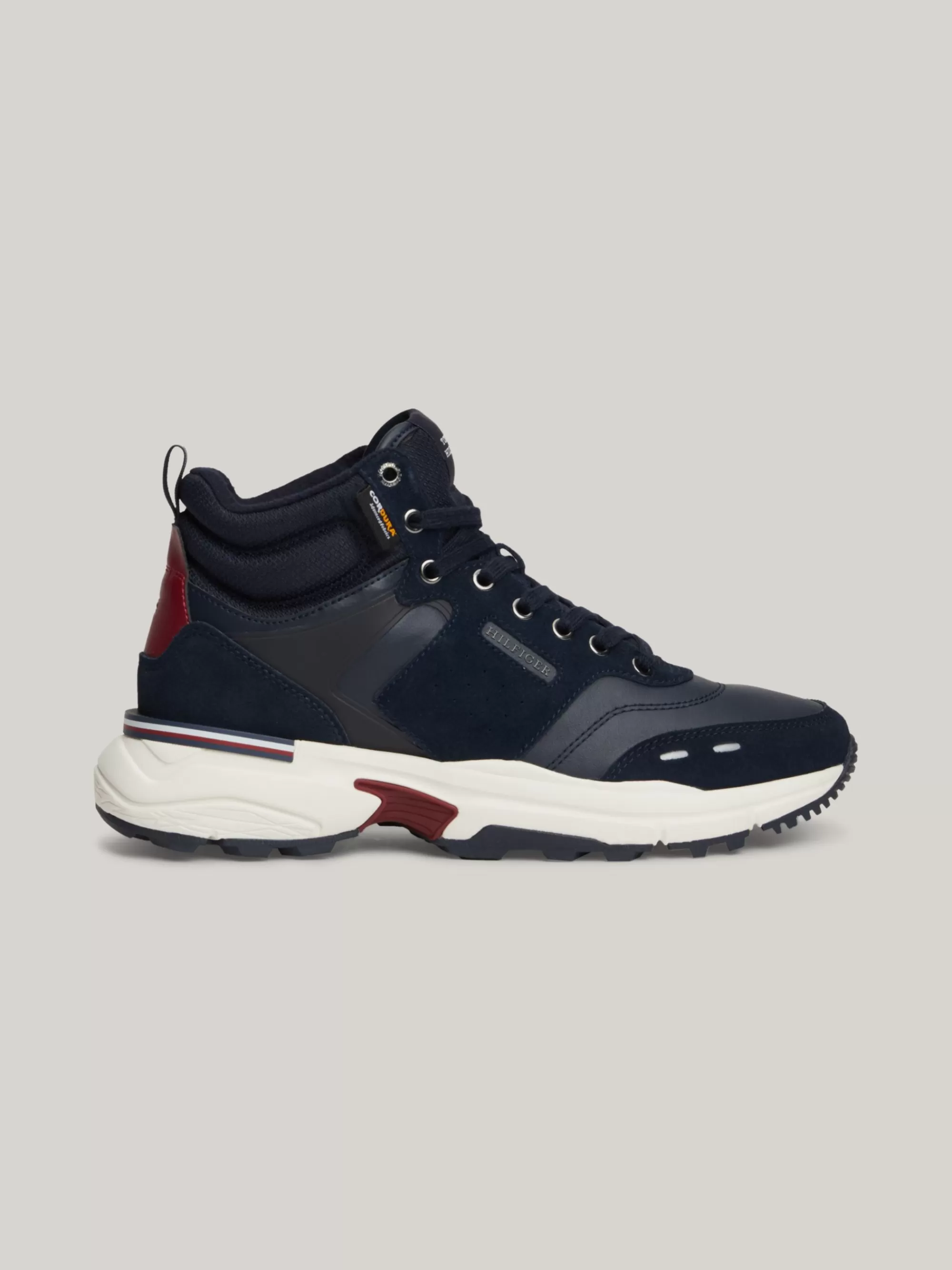 Sneakers*Tommy Hilfiger Suède Halfhoge Sneaker Met Profiel DESERT SKY