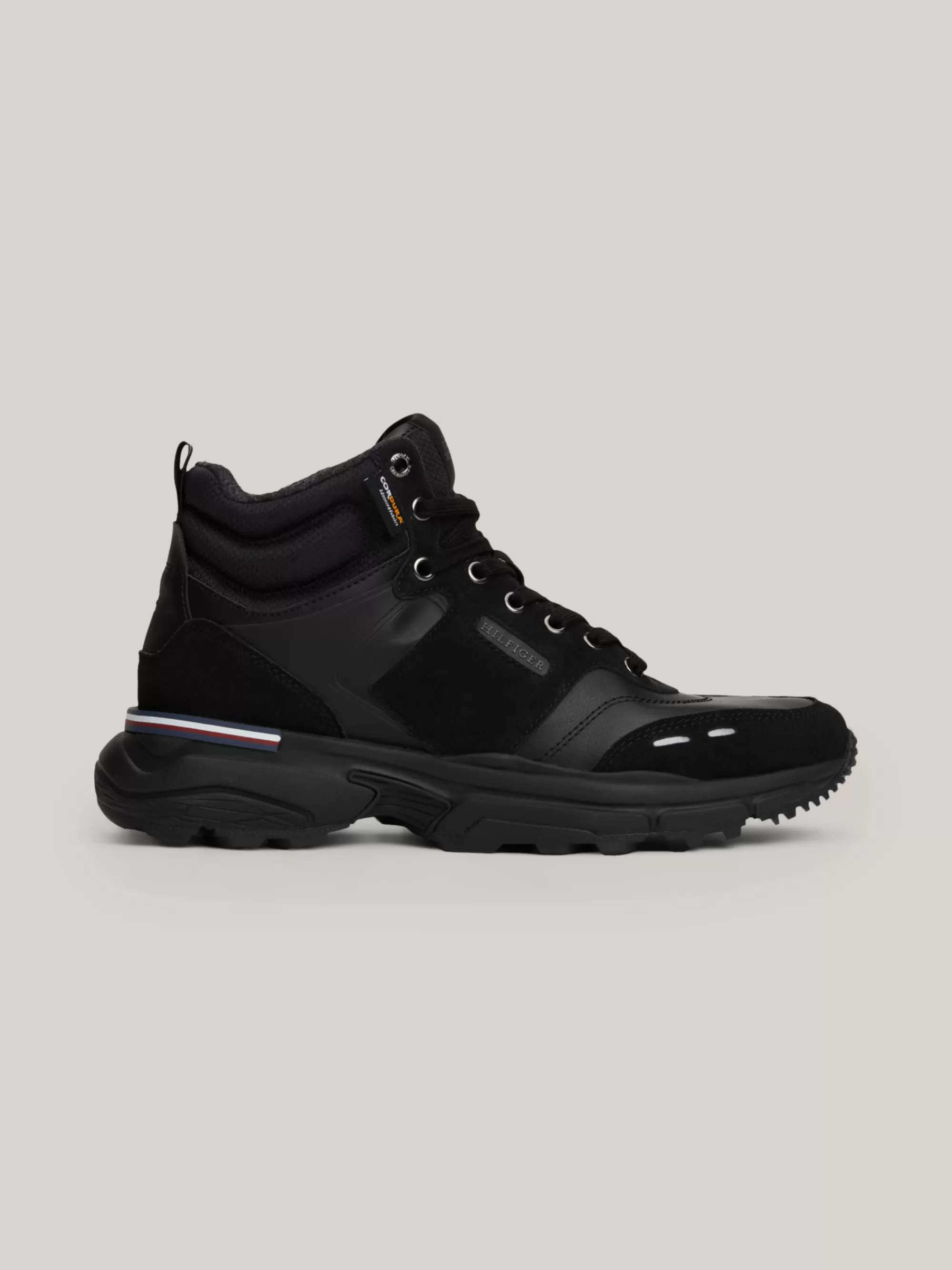 Sneakers*Tommy Hilfiger Suède Halfhoge Sneaker Met Profiel BLACK