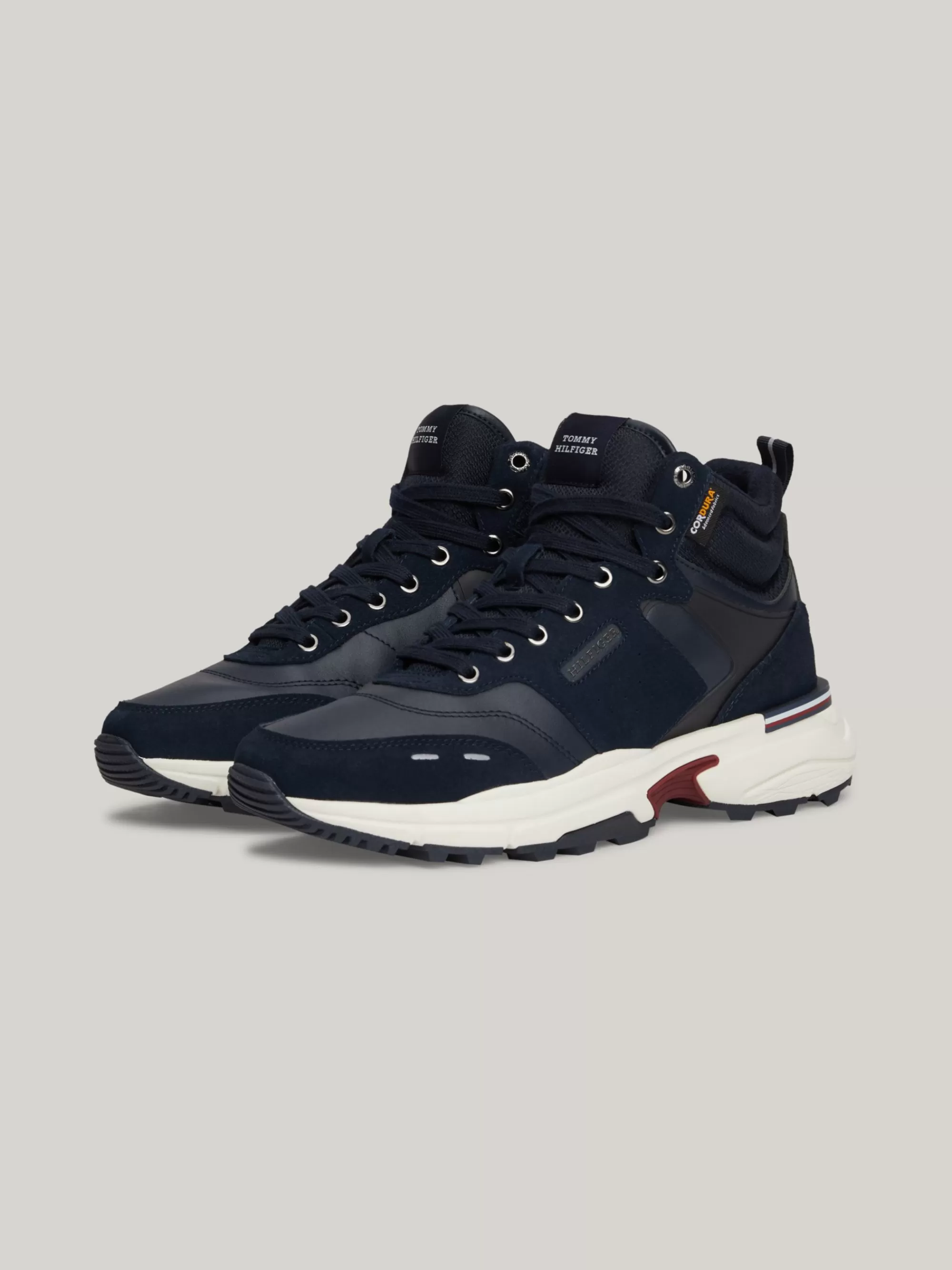 Sneakers*Tommy Hilfiger Suède Halfhoge Sneaker Met Profiel DESERT SKY