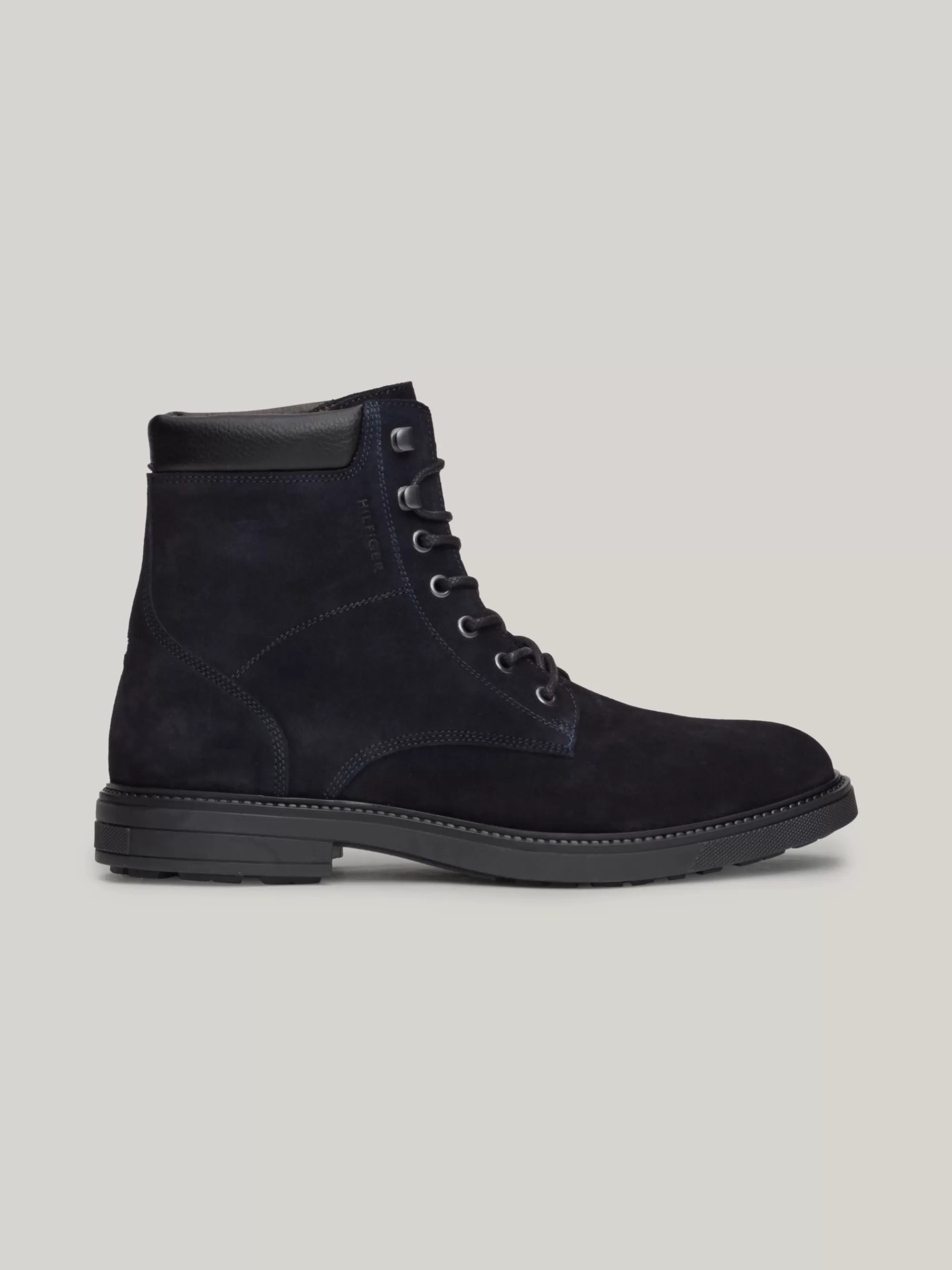 Veterboots | Laarzen*Tommy Hilfiger Suède Halfhoge Veterlaars DESERT SKY