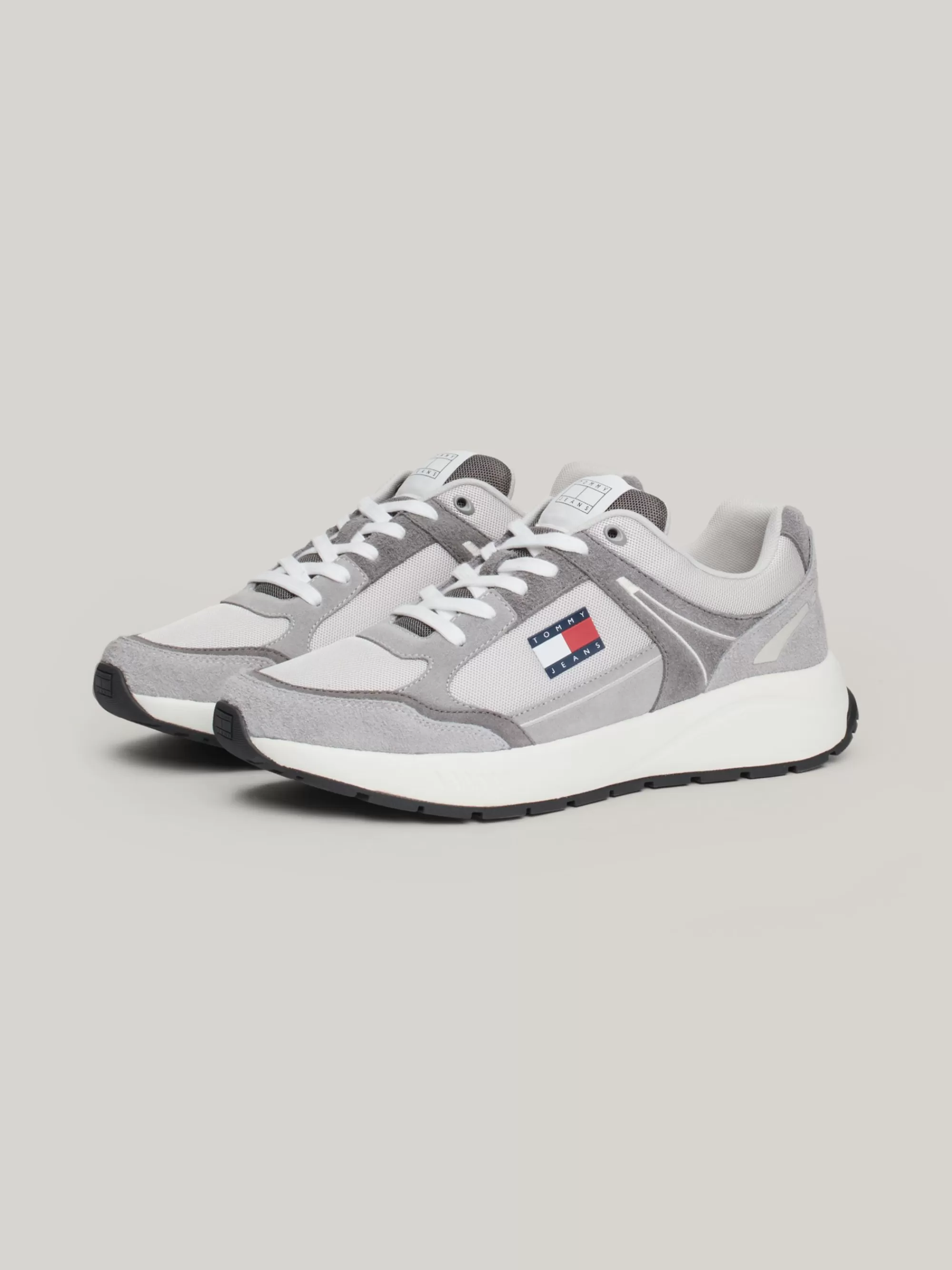 Sneakers*Tommy Hilfiger Suède Hardloopsneaker Met Fijne Profielzool ZINC GREY