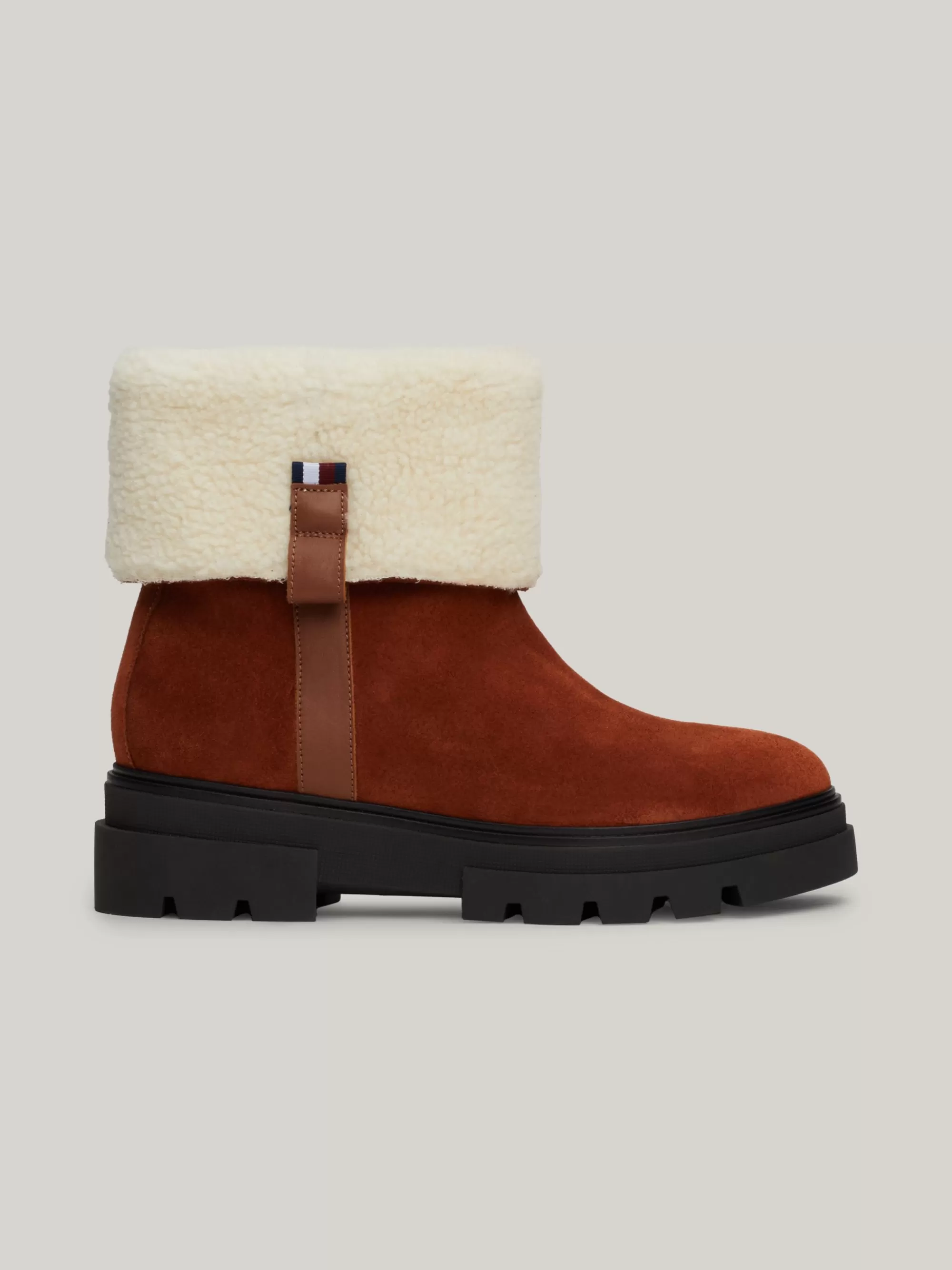 Enkellaarzen | Laarzen & Enkellaarzen*Tommy Hilfiger Suède Laars Met Warme Voering En Profielzool COGNAC BROWN