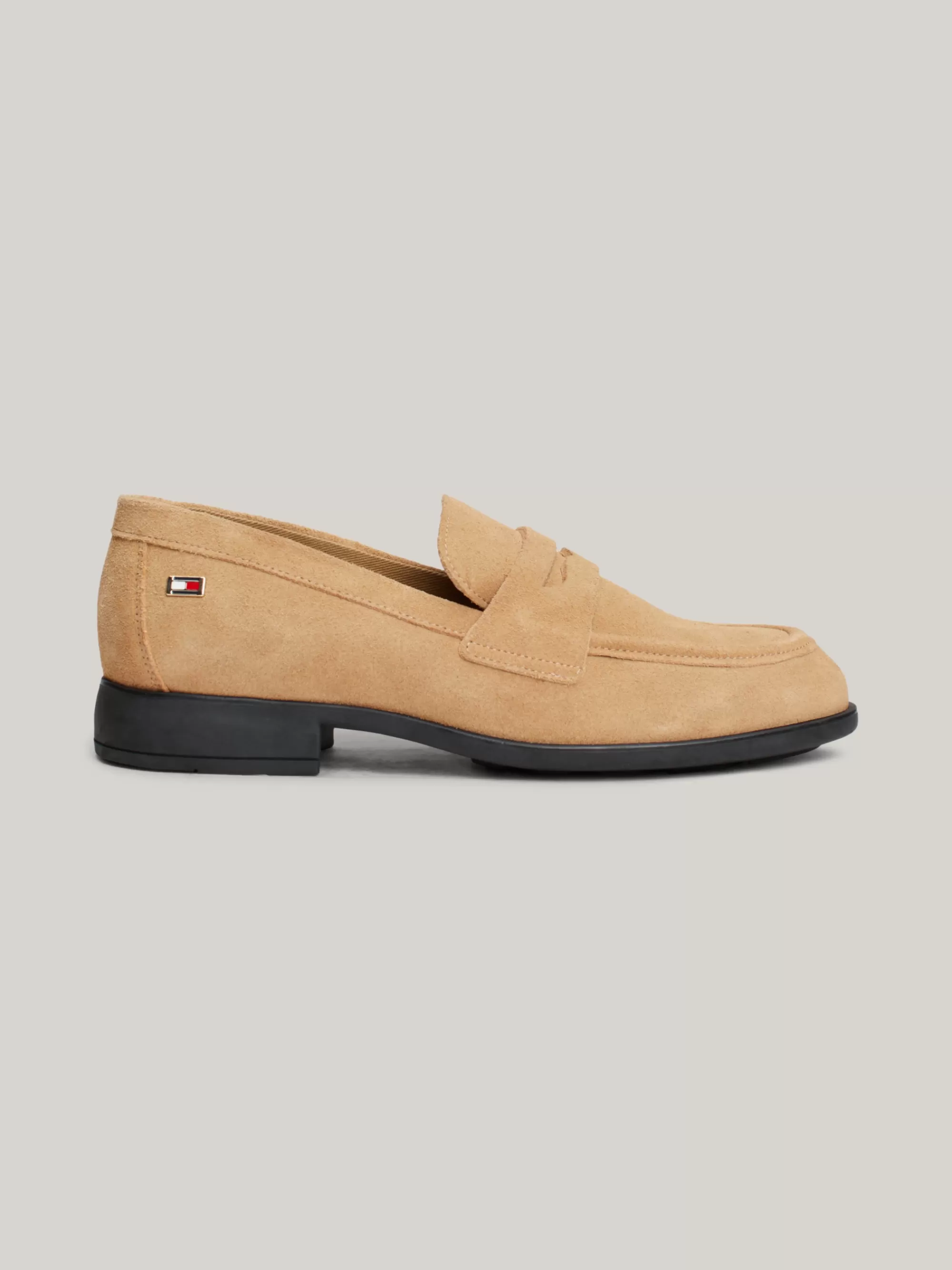 Mocassins & Instappers | Platte Schoenen*Tommy Hilfiger Suède Loafer Met Geëmailleerde Vlag CLASSIC KHAKI