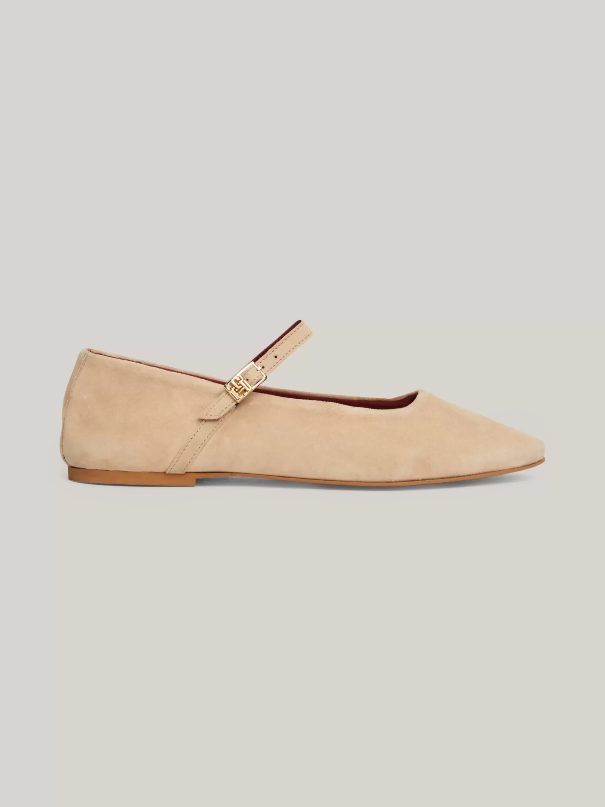 Ballerina's | Platte Schoenen*Tommy Hilfiger Suède Mary Jane Ballerina BEIGE