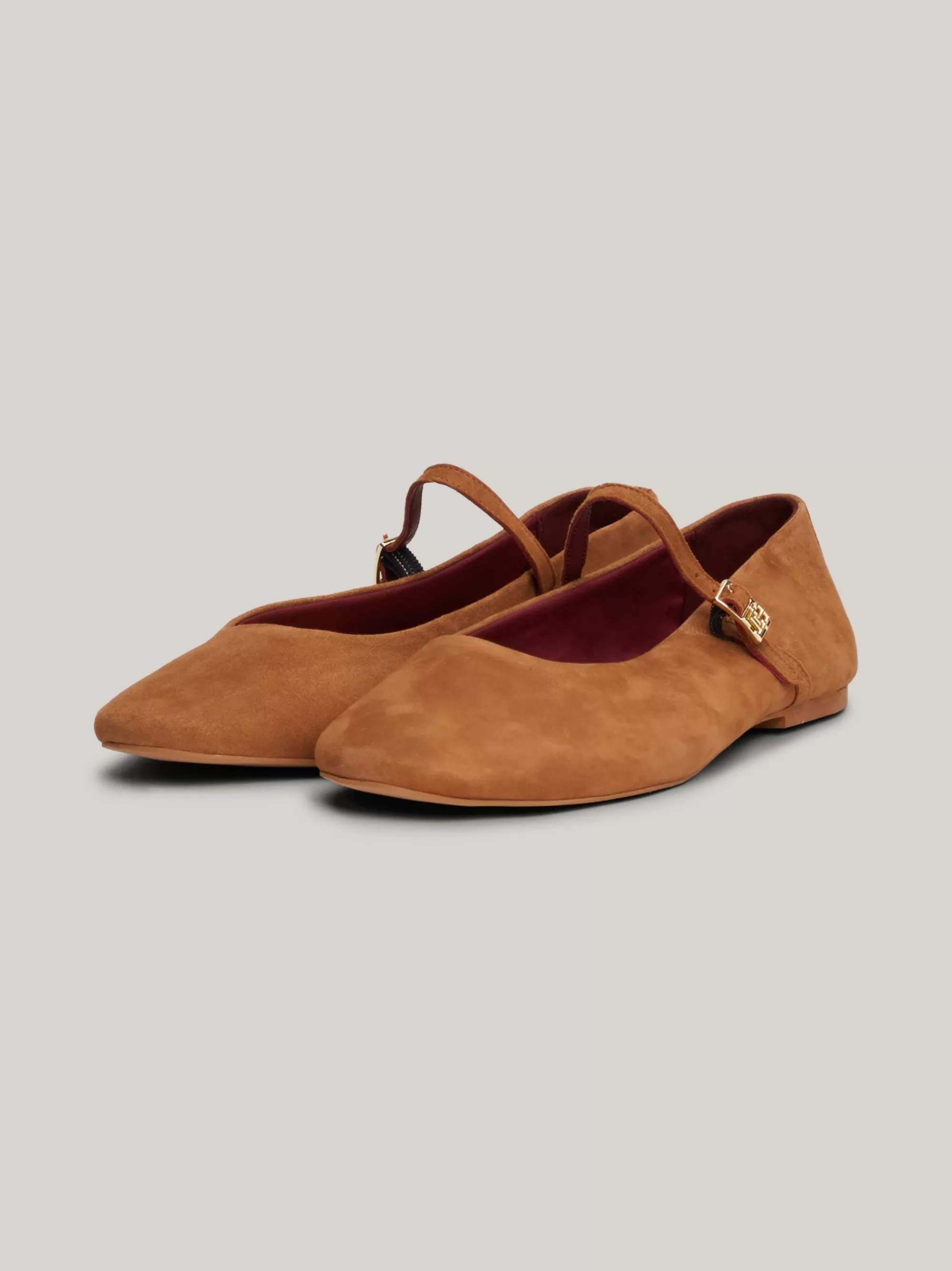 Ballerina's | Platte Schoenen*Tommy Hilfiger Suède Mary Jane Ballerina DRIFTWOOD BROWN