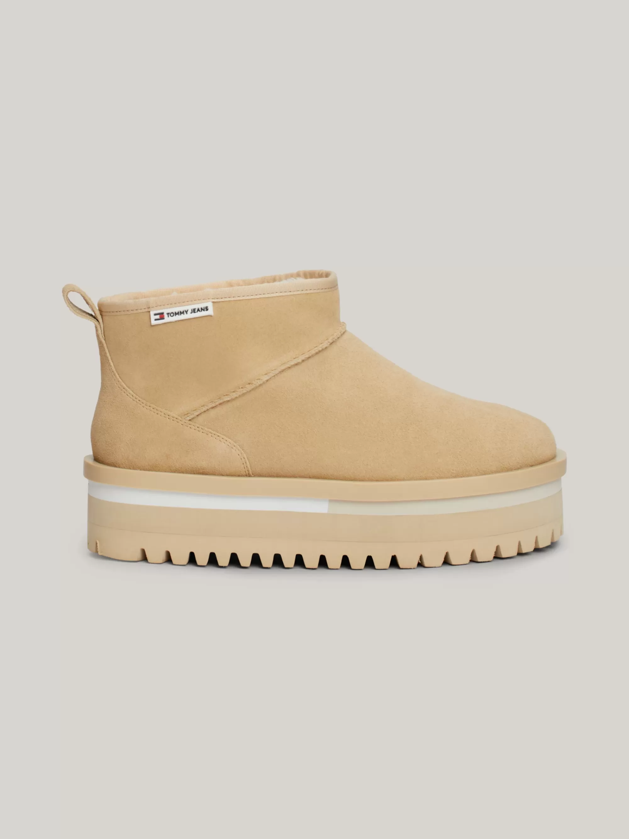 Enkellaarzen | Laarzen & Enkellaarzen*Tommy Hilfiger Suède Platformlaars Met Warme Voering GENTLE GOLD