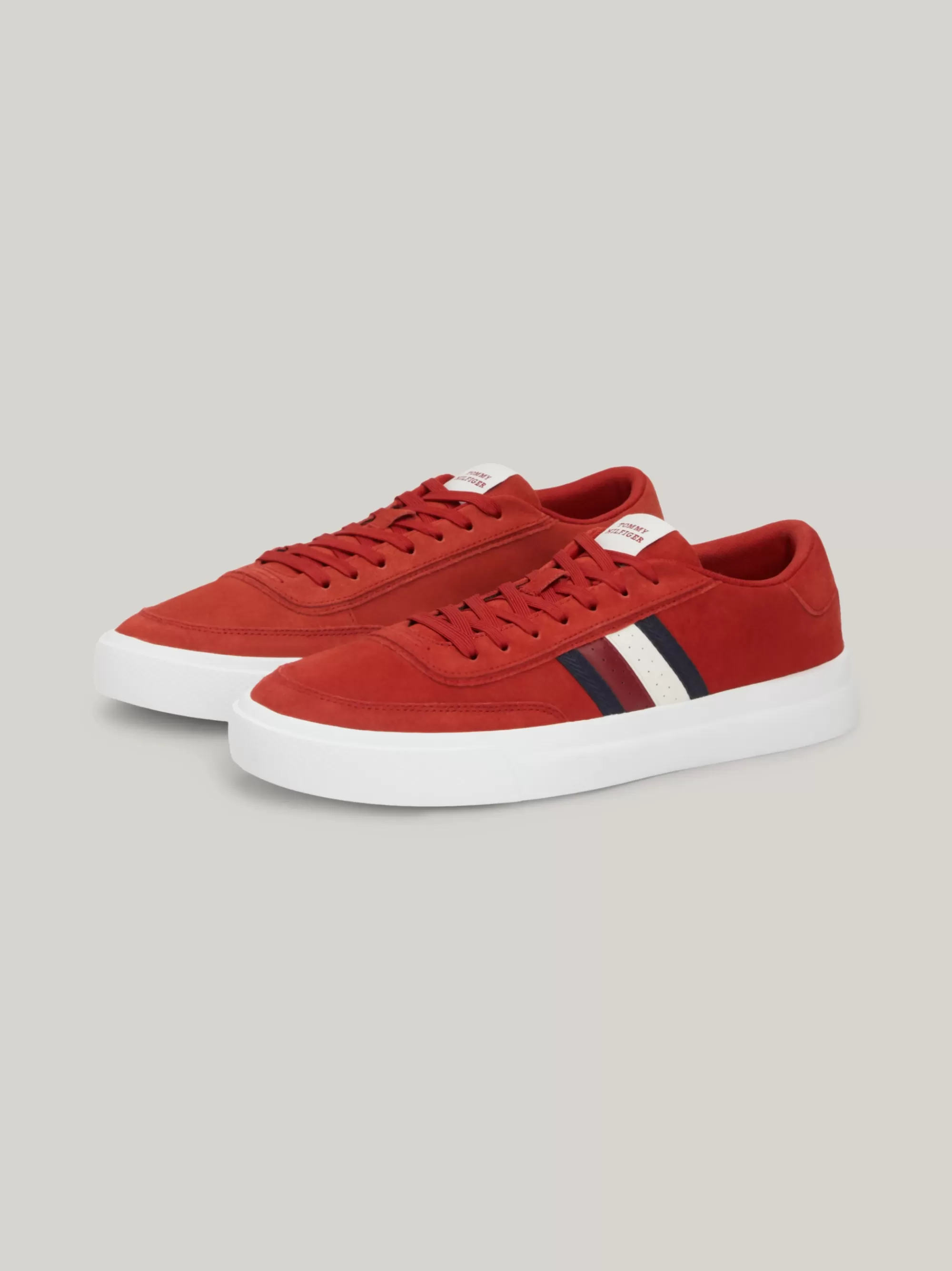 Sneakers*Tommy Hilfiger Suède Sneaker Met Cupsole En Logo DARK MAGMA