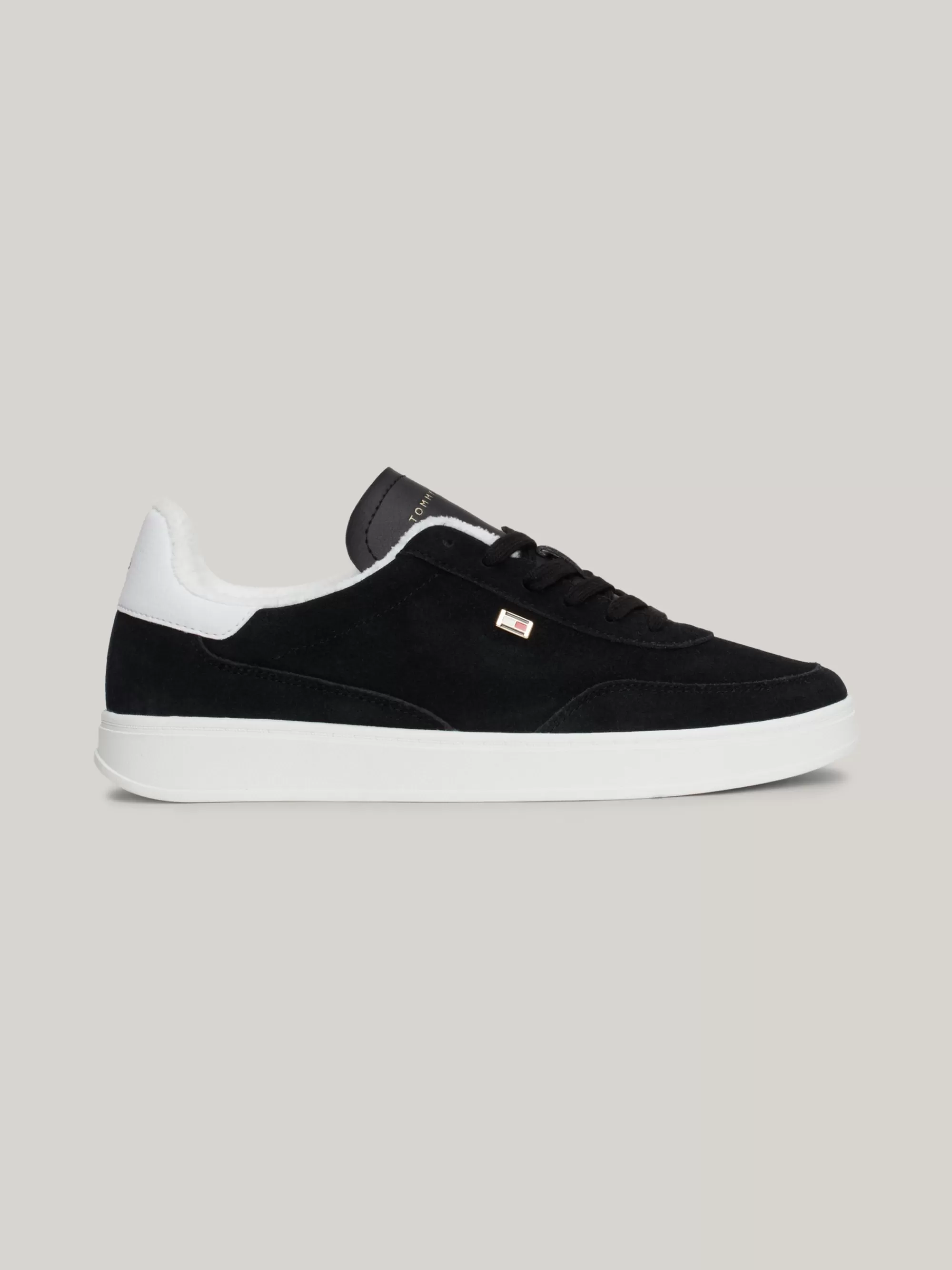 Sneakers*Tommy Hilfiger Suède Sneaker Met Geëmailleerde Vlag BLACK