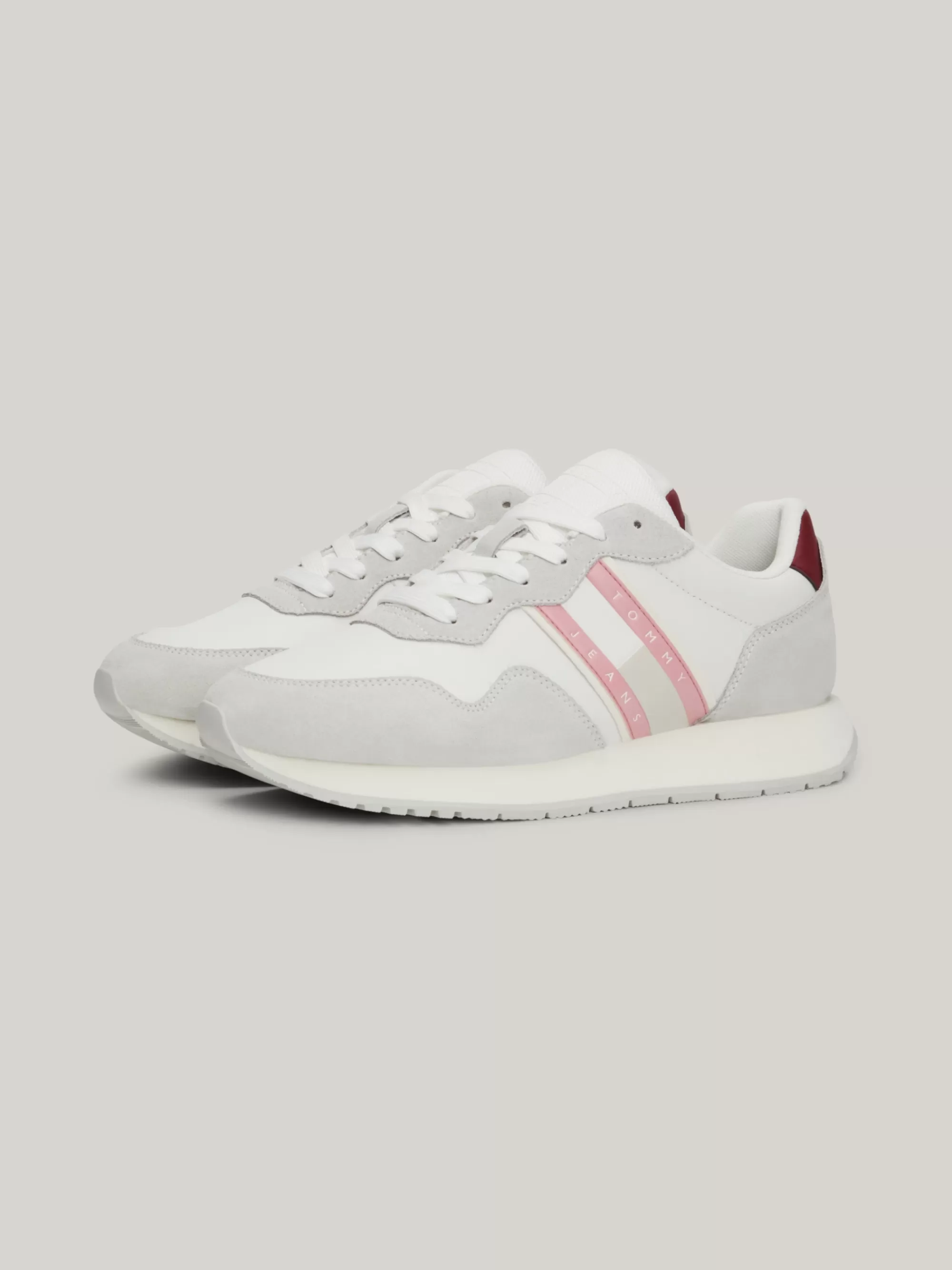 Sneakers*Tommy Hilfiger Suède Sneaker Met Gemengde Texturen STRATUS GREY