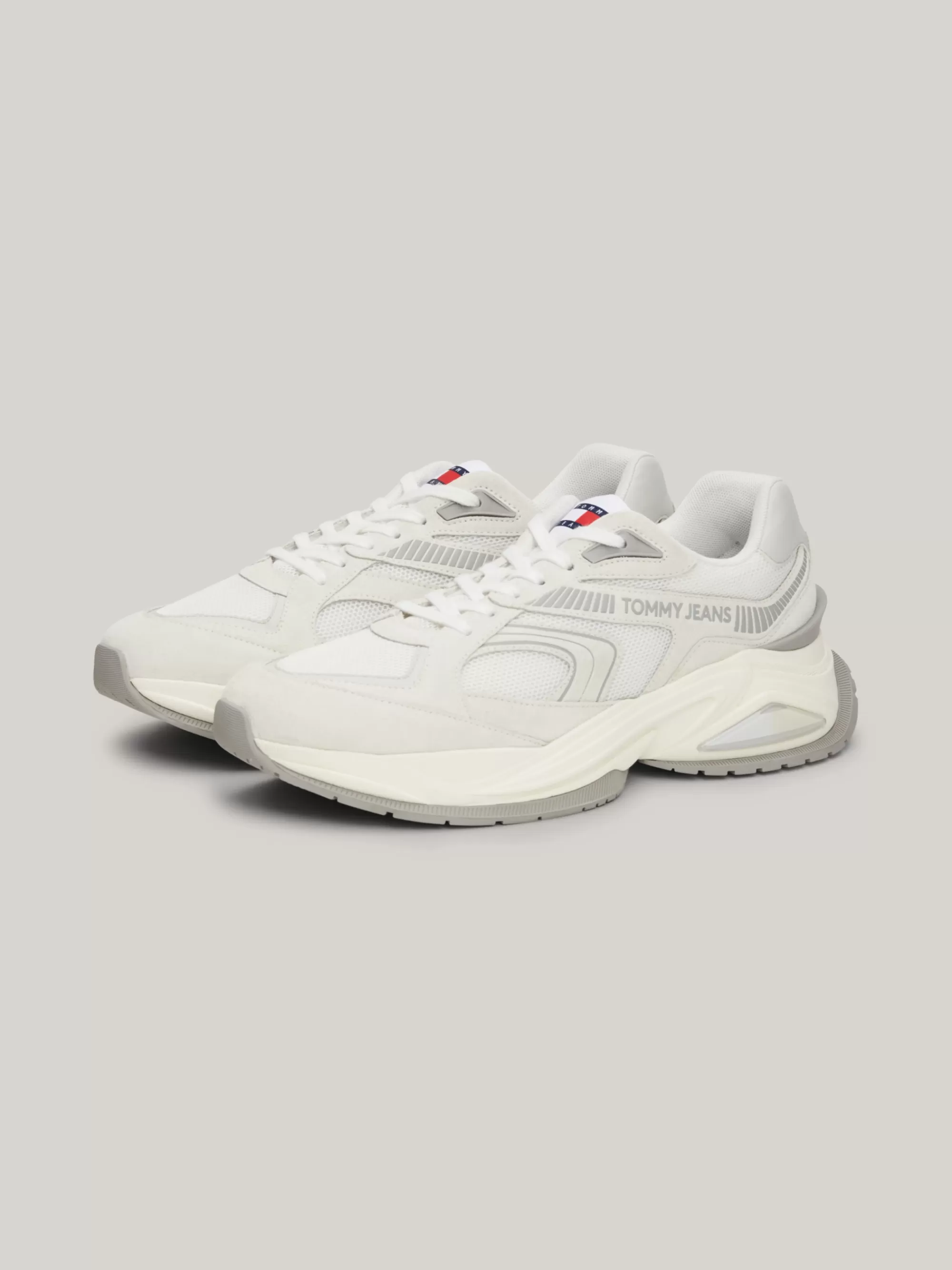 Sneakers*Tommy Hilfiger Suède Sneaker Met Gemengde Texturen STRATUS GREY