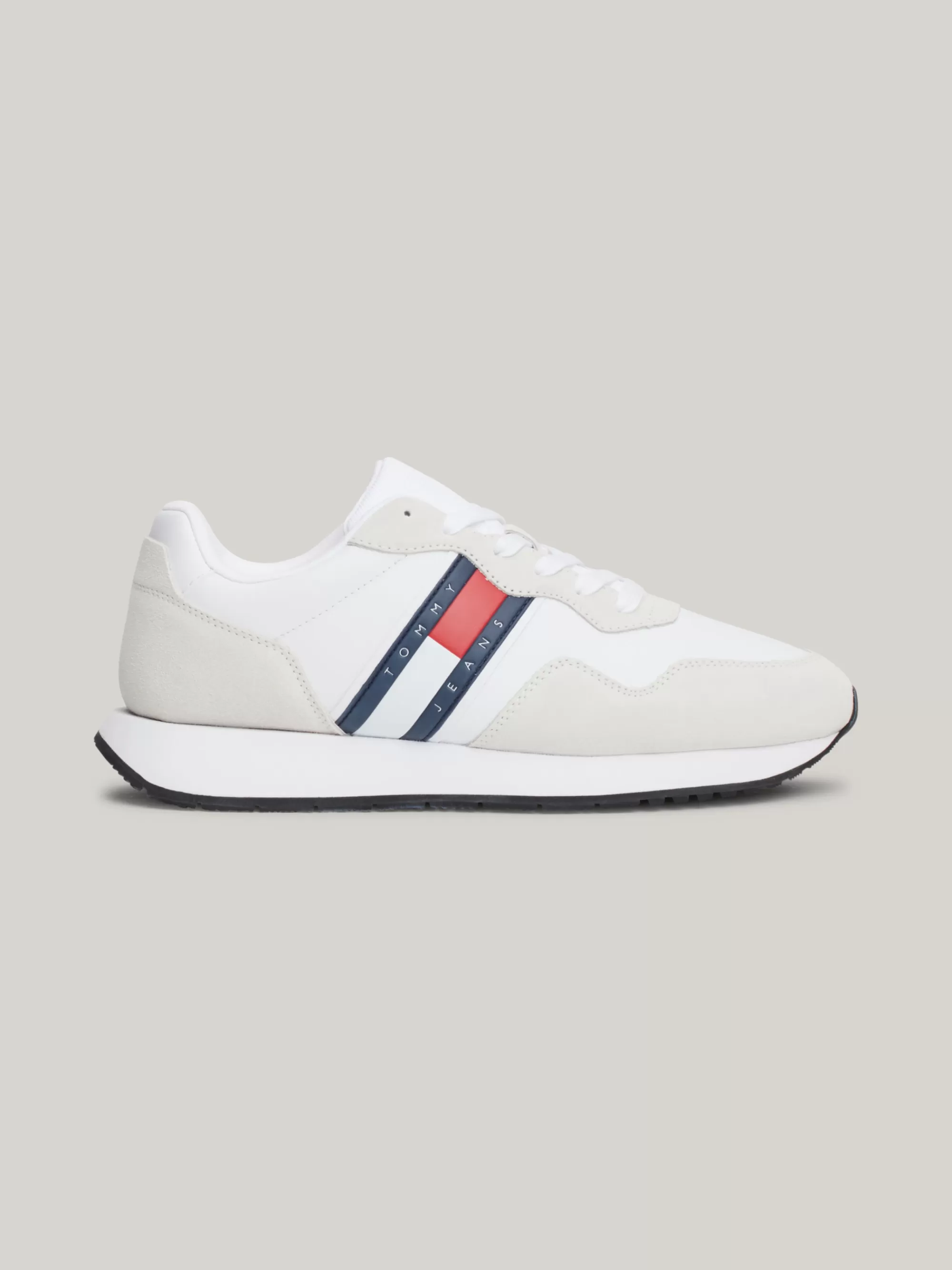 White Trainers | Sneakers*Tommy Hilfiger Suède Sneaker Met Gemengde Texturen En Logo WHITE