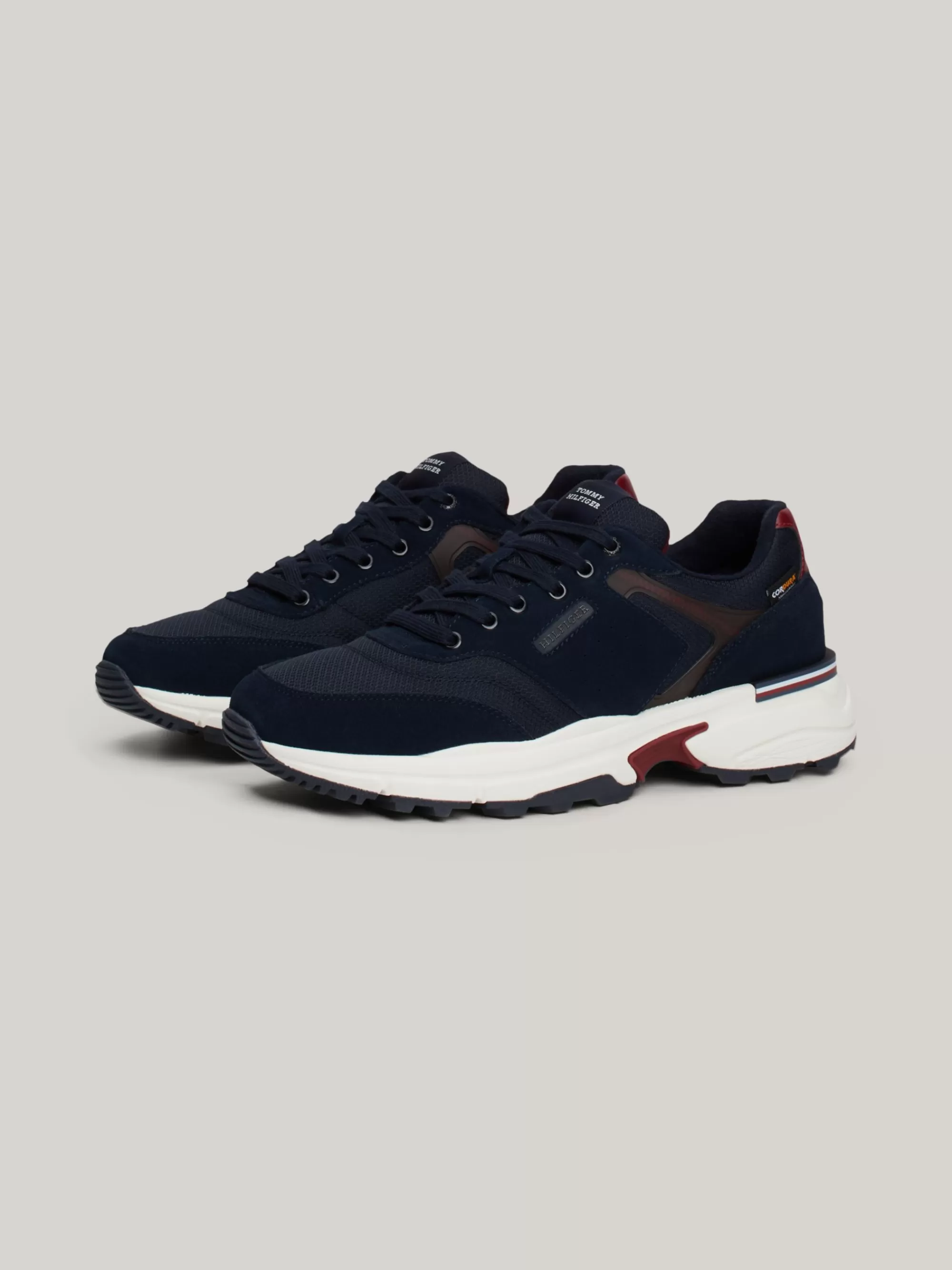Sneakers*Tommy Hilfiger Suède Sneaker Met Profielzool DESERT SKY