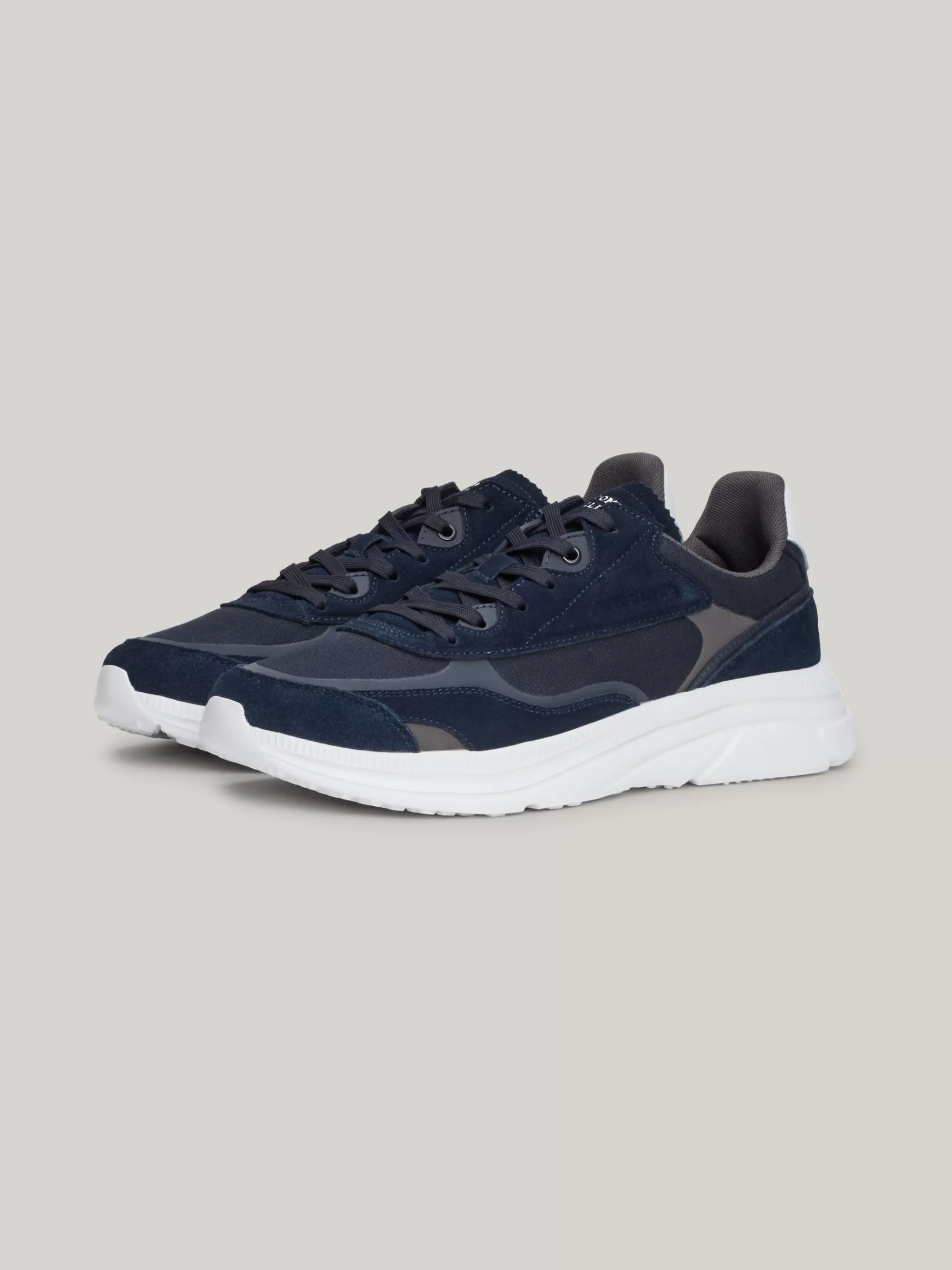 Sneakers*Tommy Hilfiger Suède Sneaker Met Reliëflogo DESERT SKY