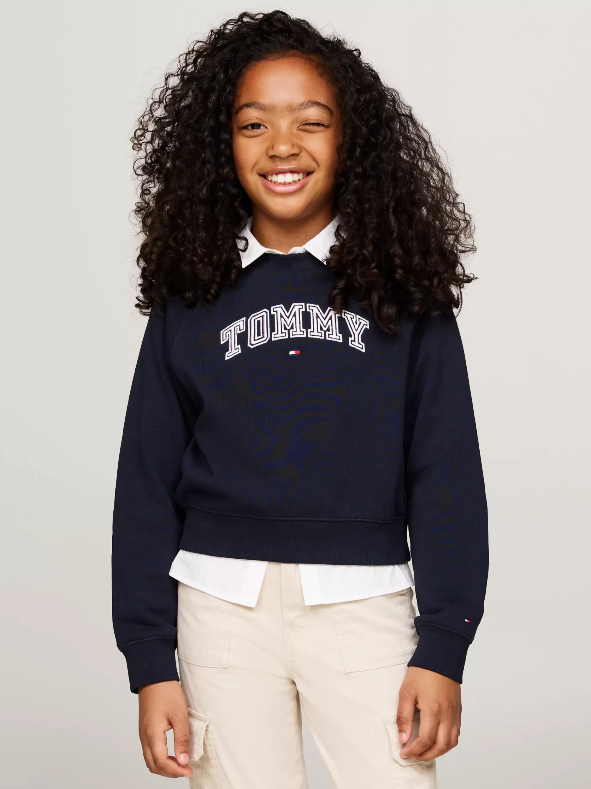 Sweatshirts & Hoodies*Tommy Hilfiger Sweatshirt Met Geborduurd Varsity Logo DESERT SKY