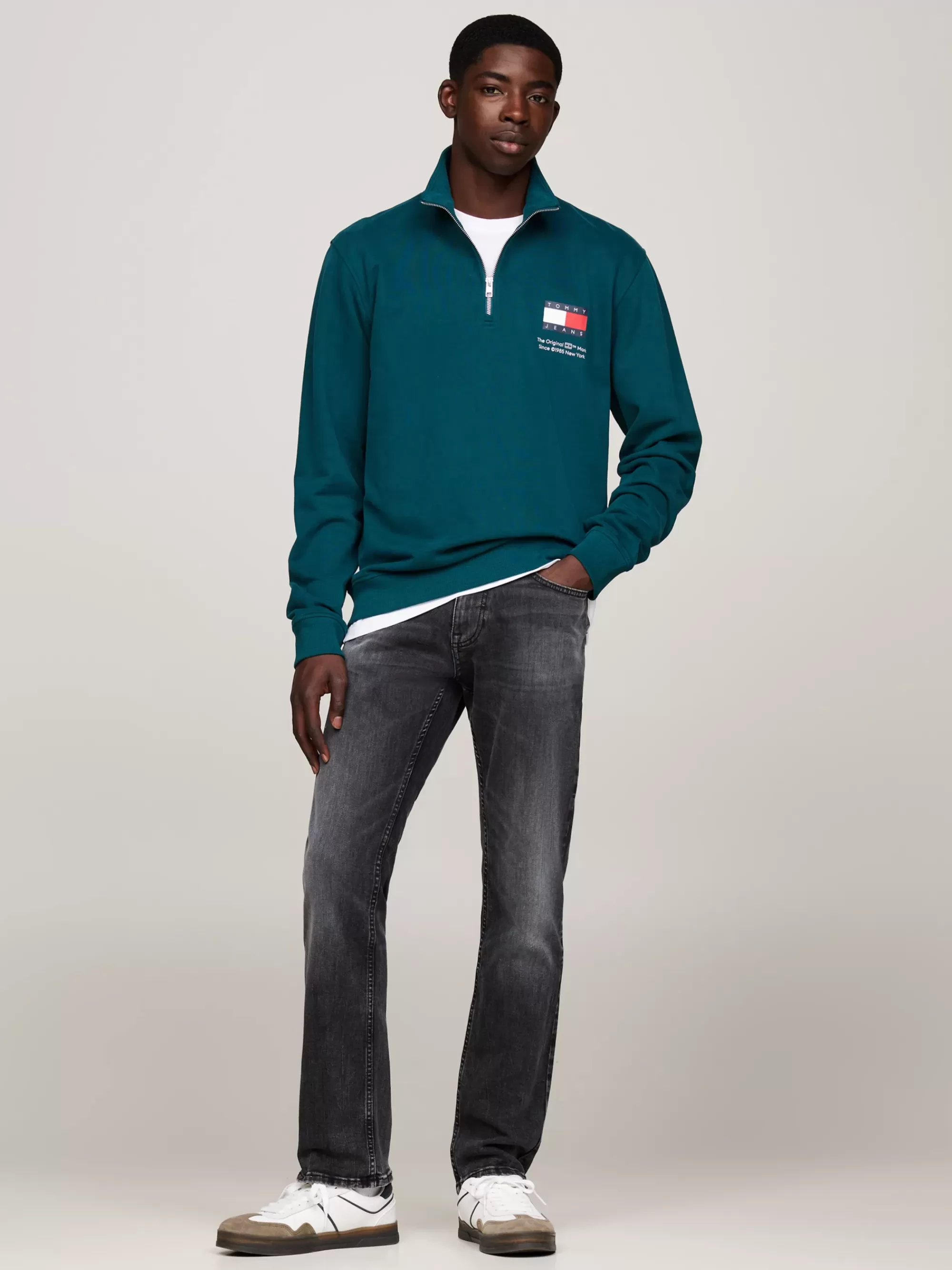 Sweatshirts & Hoodies*Tommy Hilfiger Sweatshirt Met Halve Rits En Logo DEEP SEAWATER