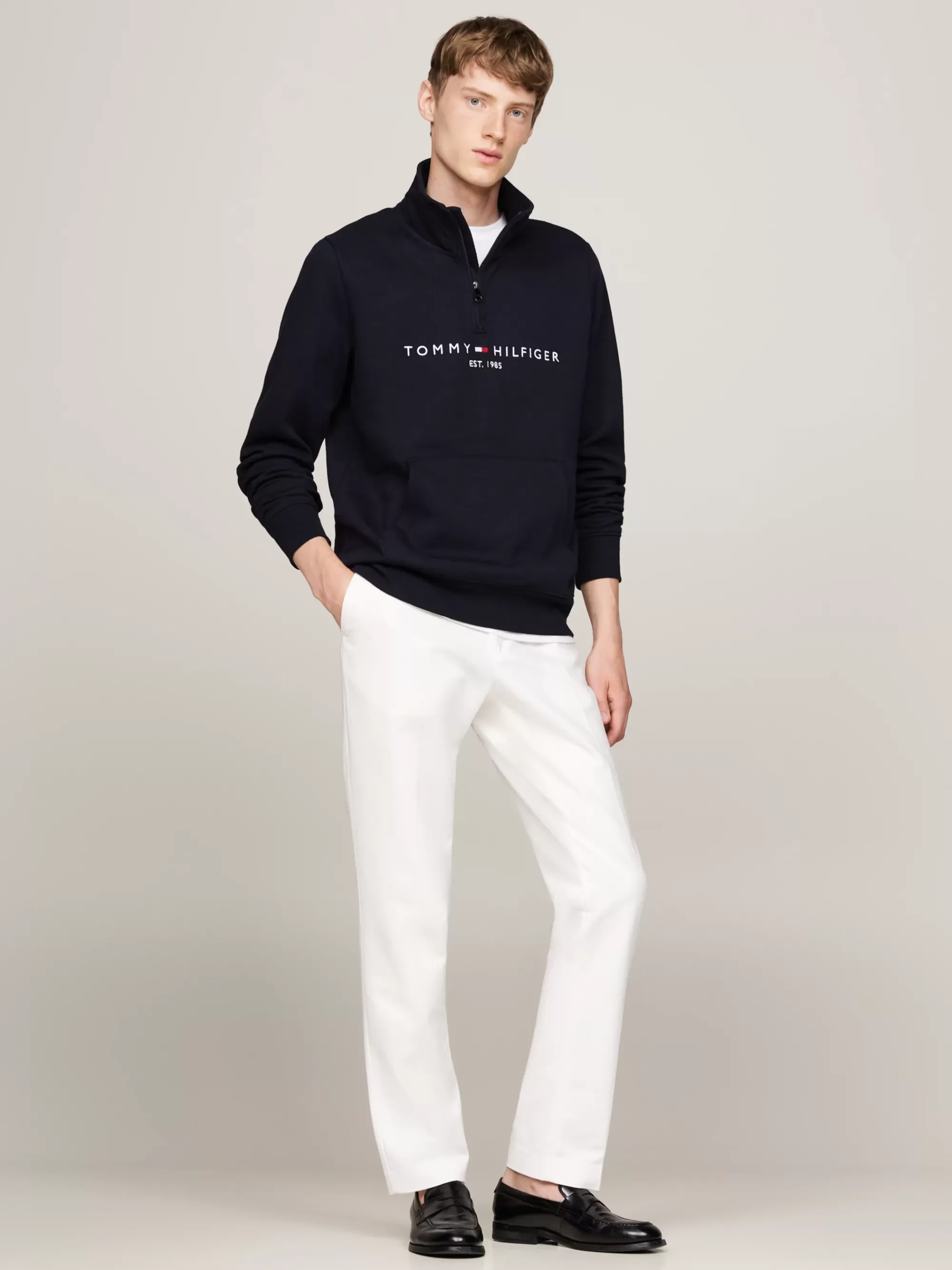 Sweatshirts & Hoodies | Trainingspak*Tommy Hilfiger Sweatshirt Met Opstaande Hals En 1/4 Rits DESERT SKY