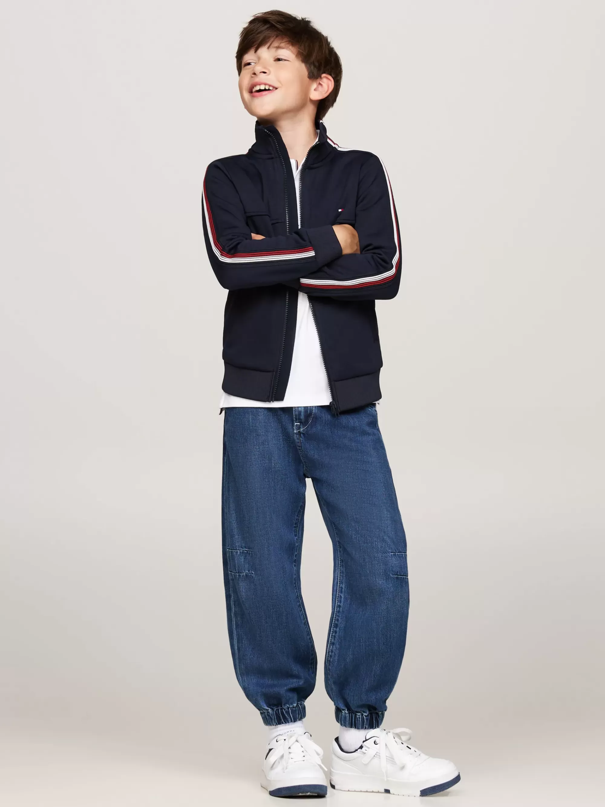 Sweatshirts & Hoodies*Tommy Hilfiger Sweatshirt Met Rits En Signature-streep DESERT SKY
