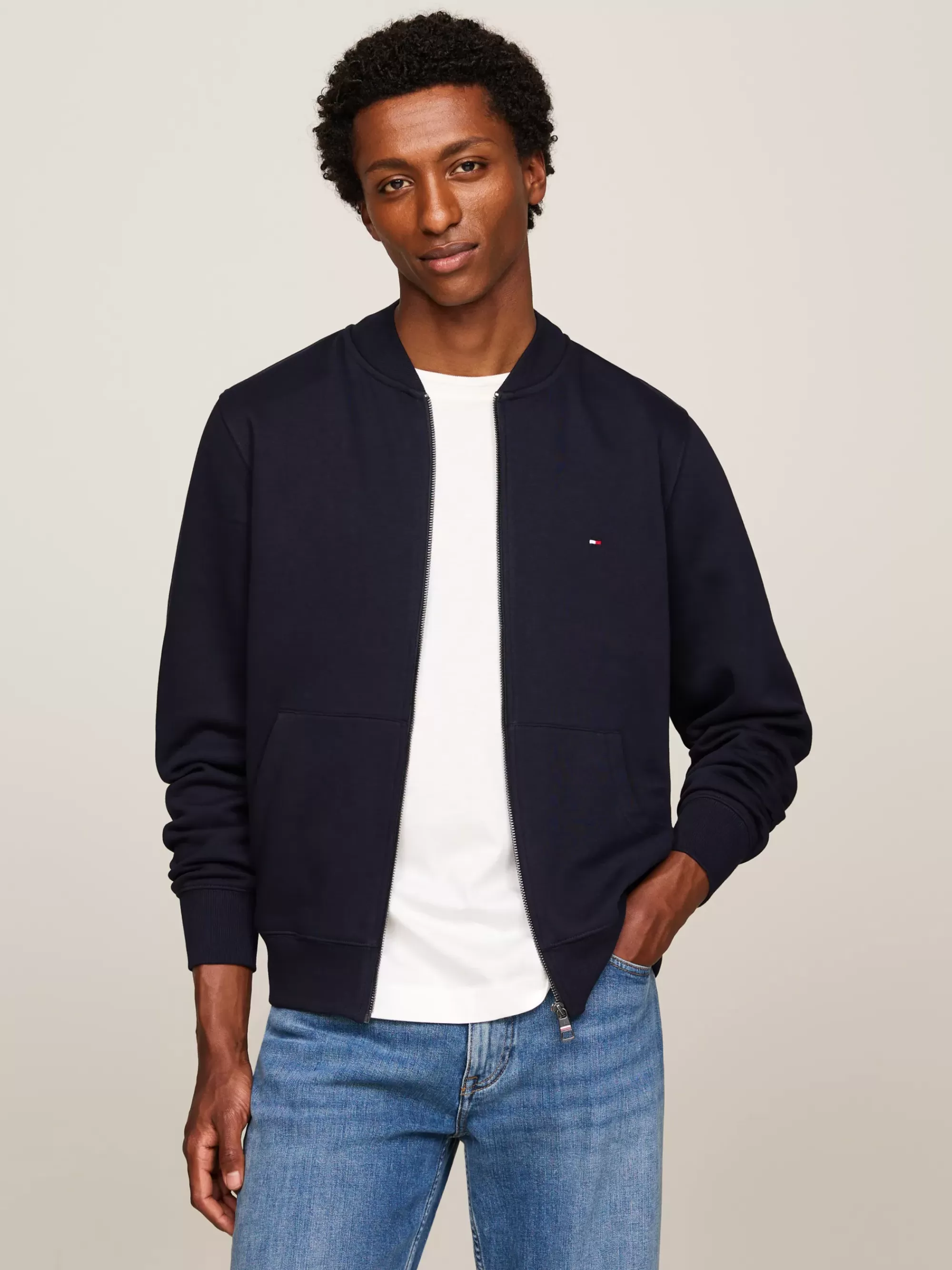 Sweatshirts & Hoodies*Tommy Hilfiger Sweatshirt Met Ritssluiting En Baseballkraag DESERT SKY