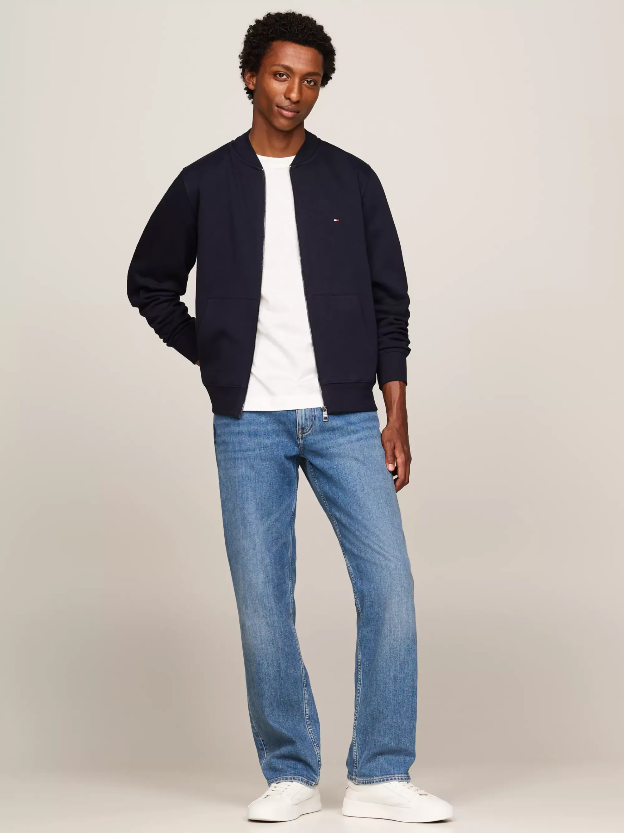 Sweatshirts & Hoodies*Tommy Hilfiger Sweatshirt Met Ritssluiting En Baseballkraag DESERT SKY