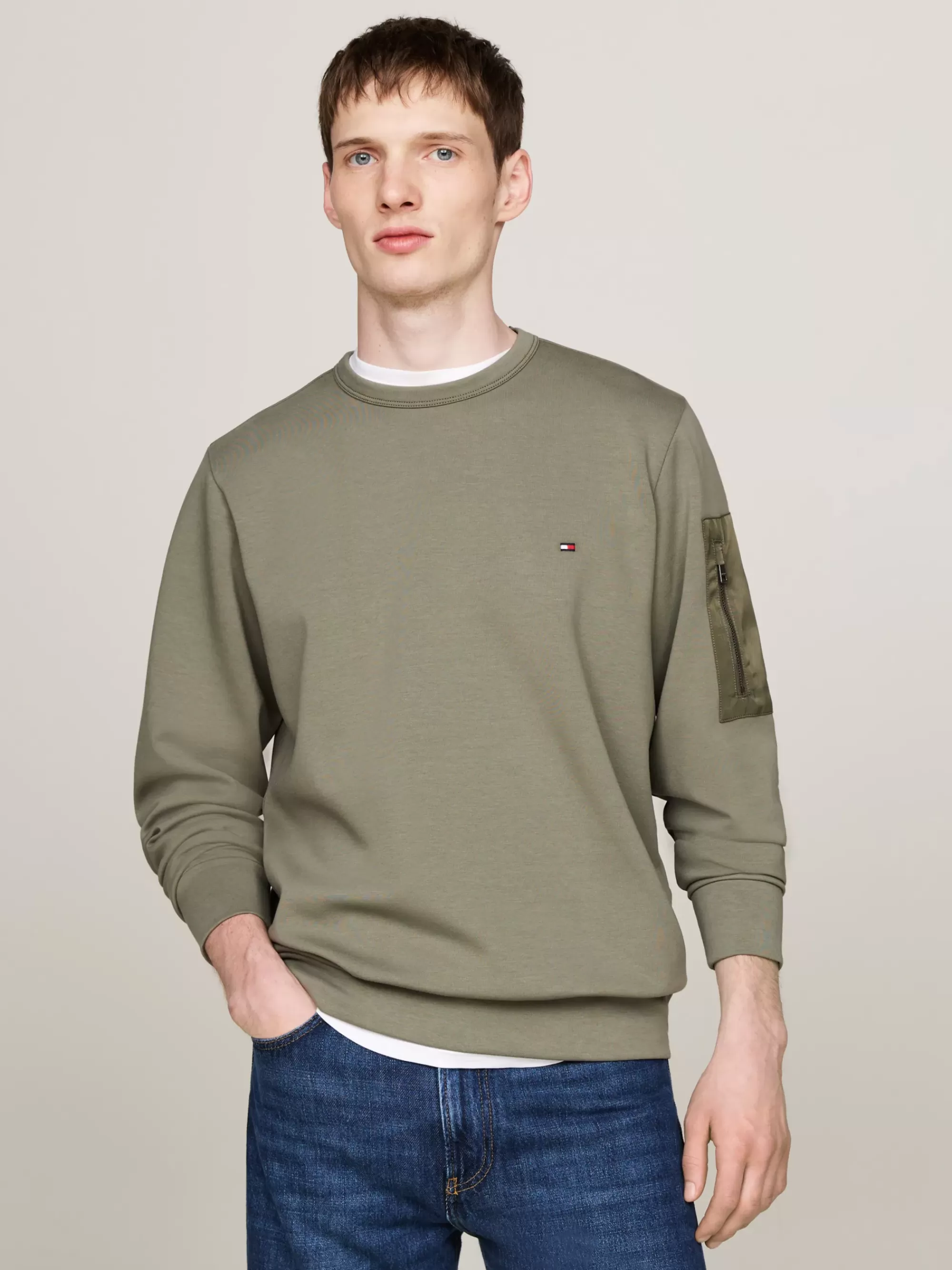 Sweatshirts & Hoodies*Tommy Hilfiger Sweatshirt Met Ritszak BATTLE GREEN