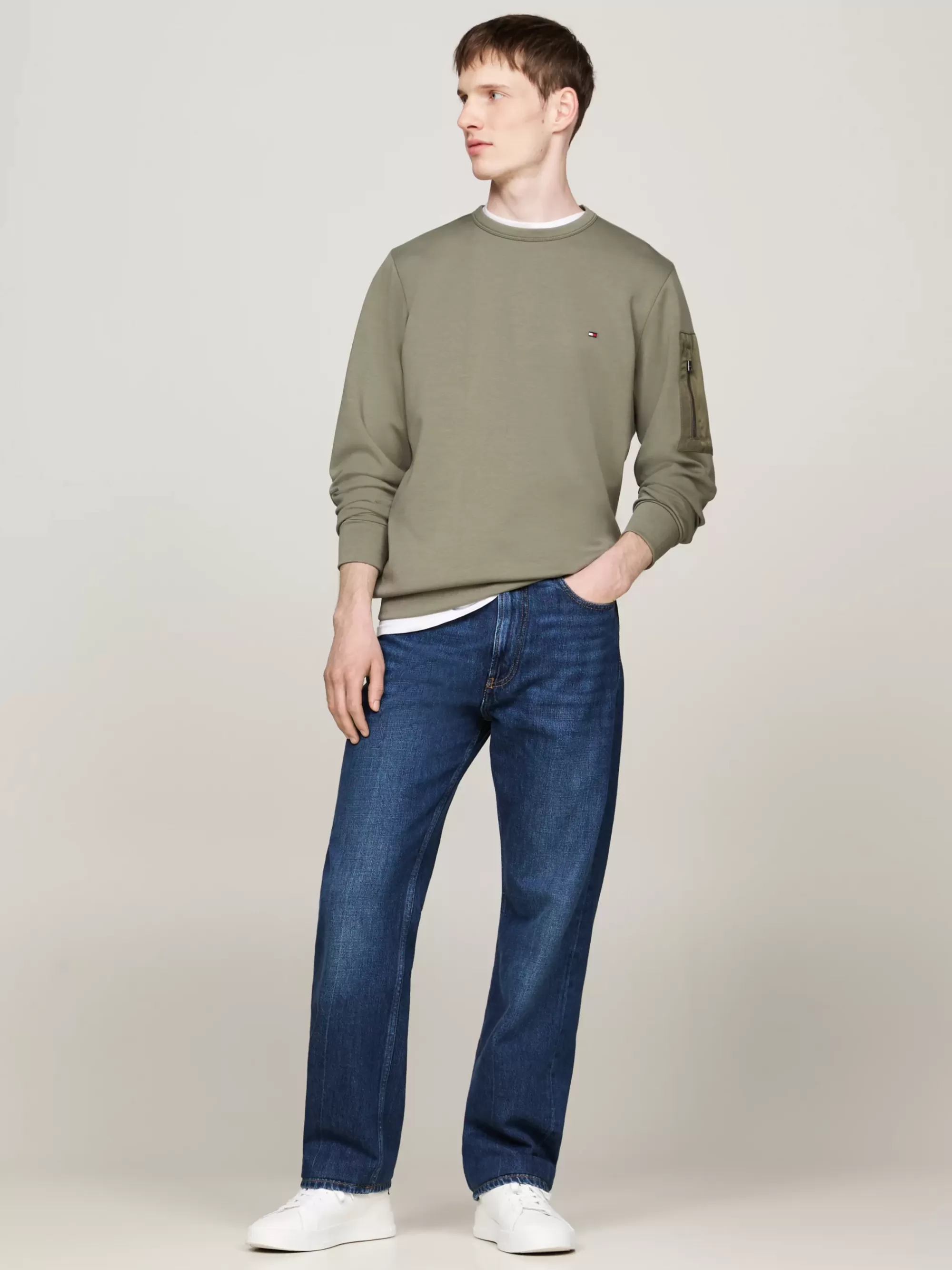 Sweatshirts & Hoodies*Tommy Hilfiger Sweatshirt Met Ritszak BATTLE GREEN